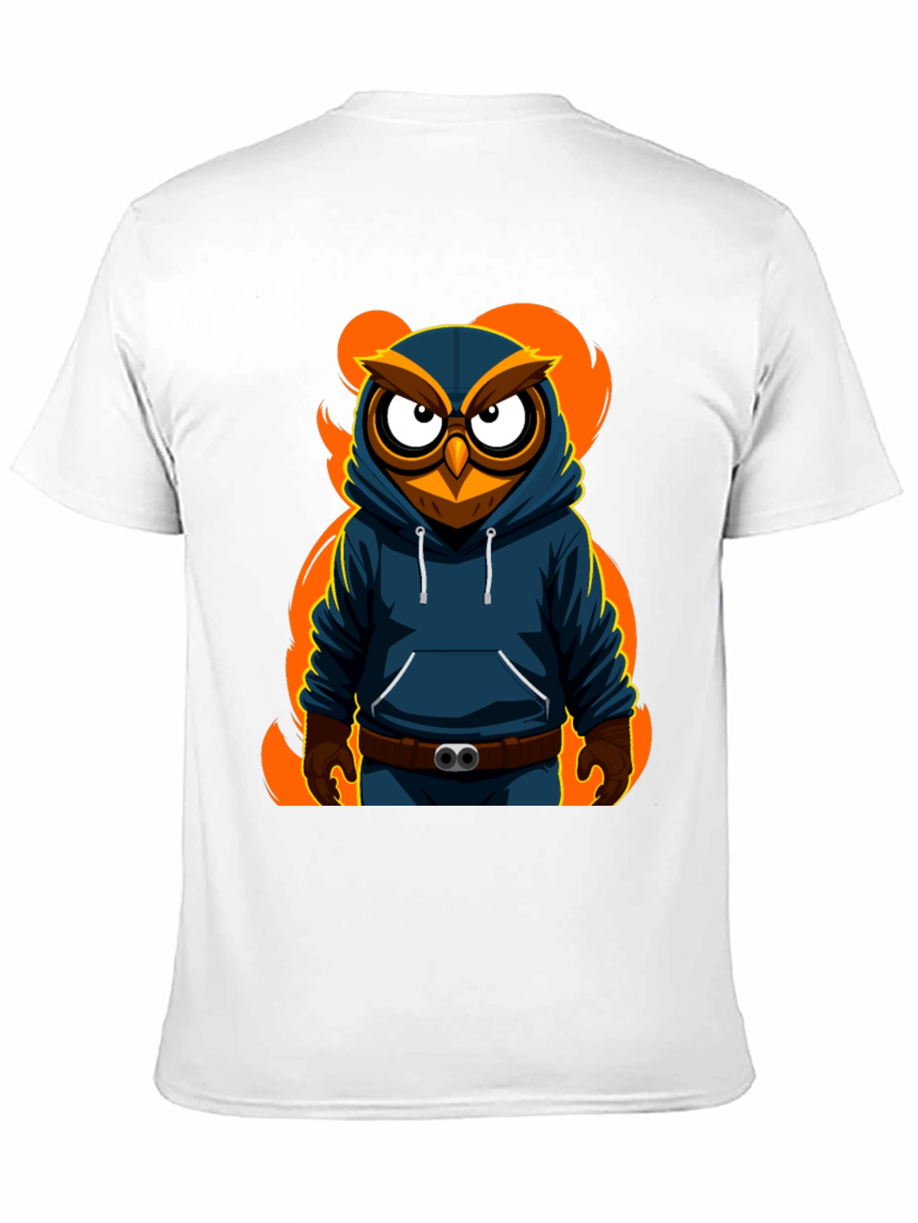 Cool Owl Graphic Print Black T-Shirt