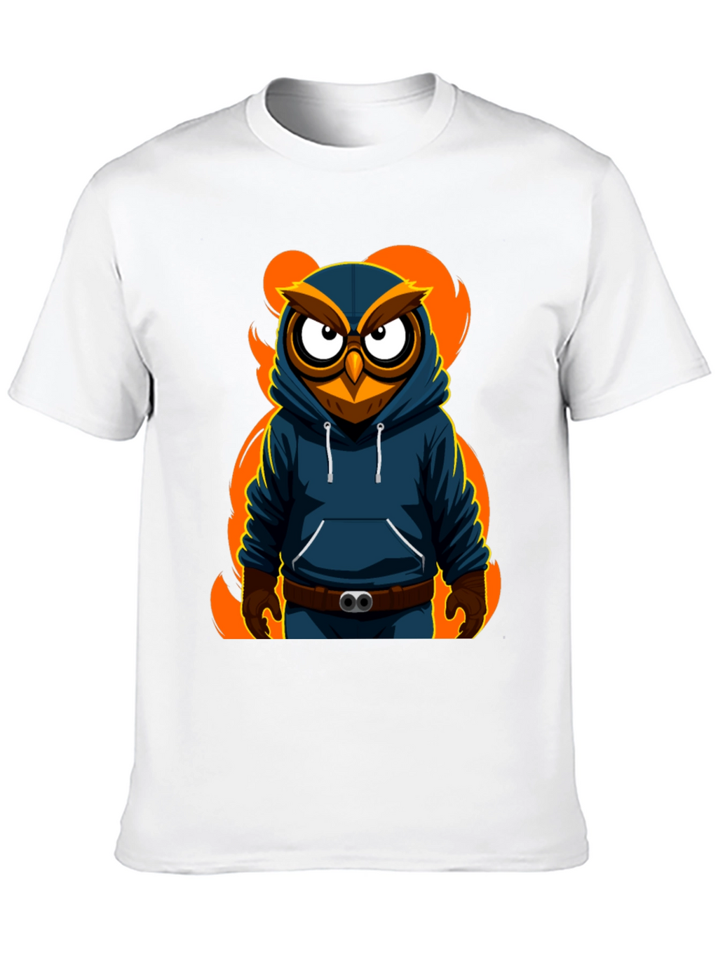 Cool Owl Graphic Print Black T-Shirt
