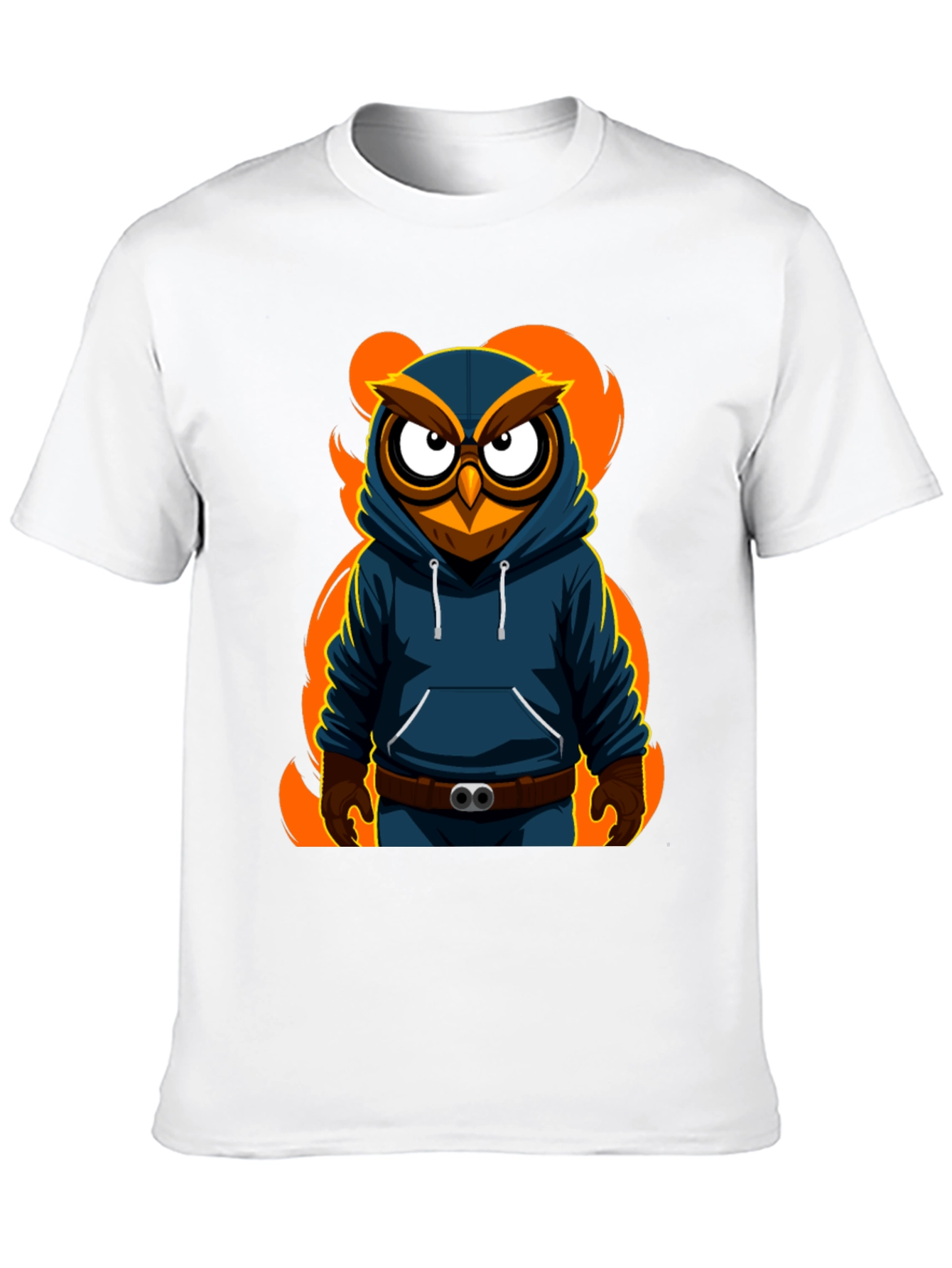 Cool Owl Graphic Print Black T-Shirt