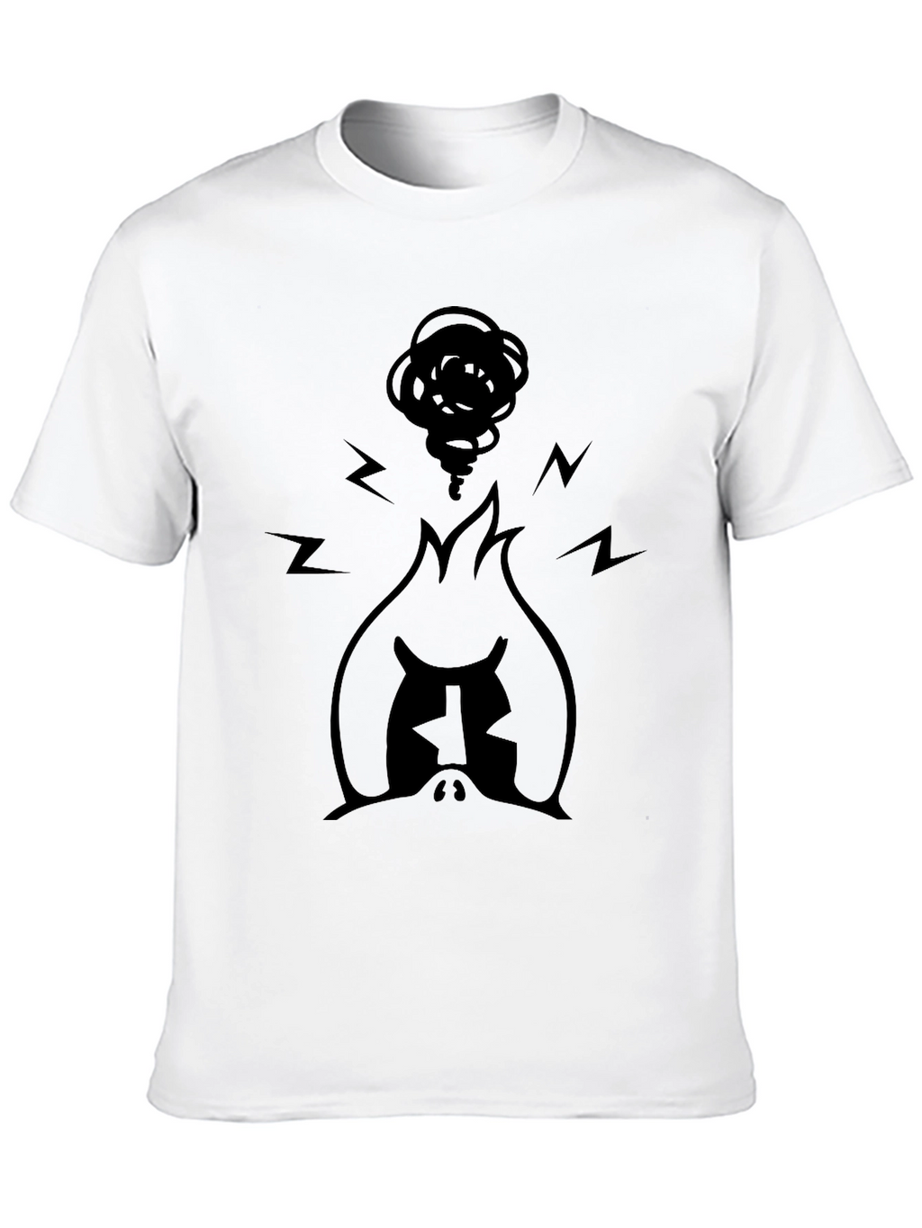 Angry Mascot Graphic Tee - Black Cotton Blend T-Shirt