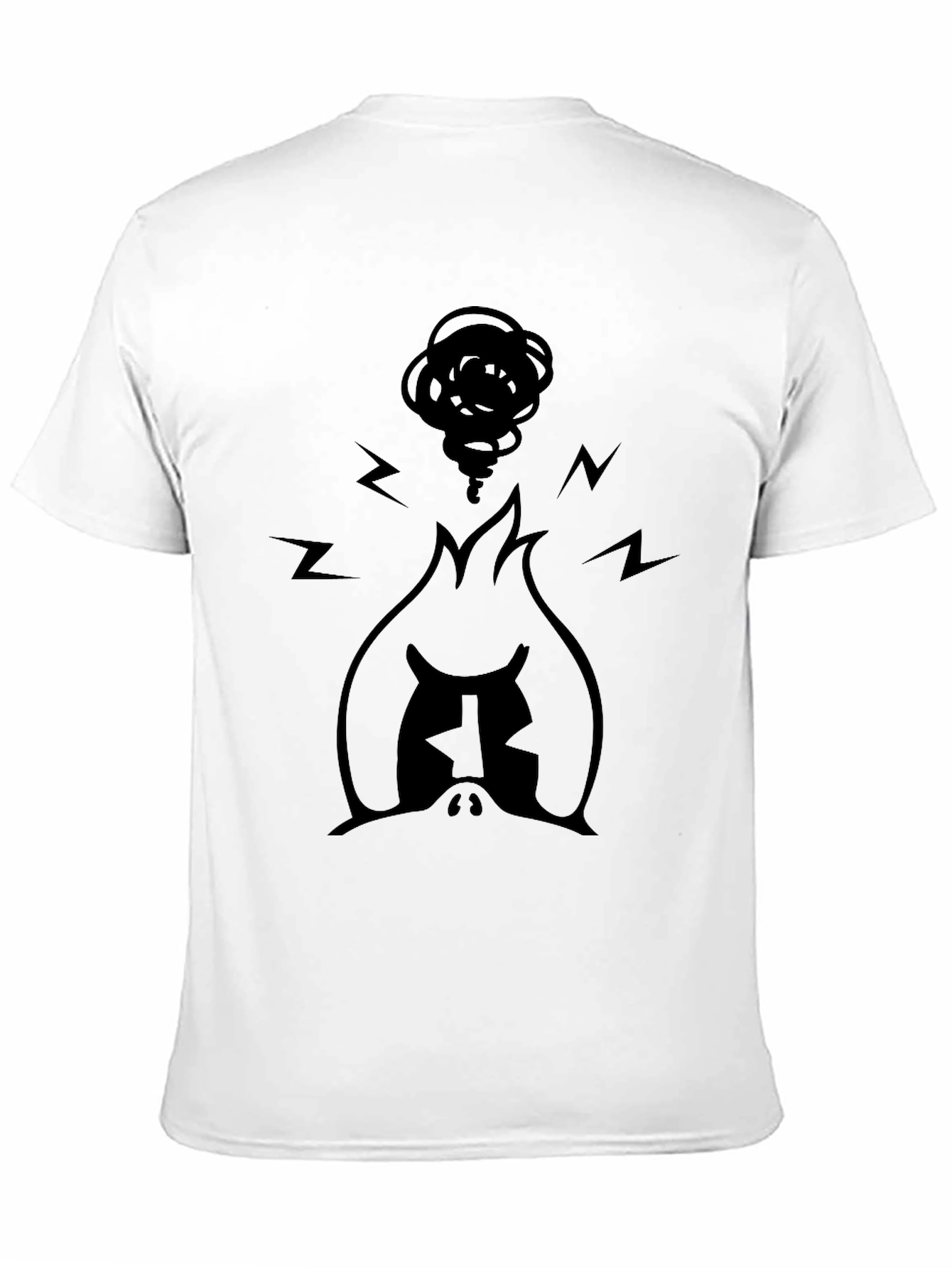 Angry Mascot Graphic Tee - Black Cotton Blend T-Shirt