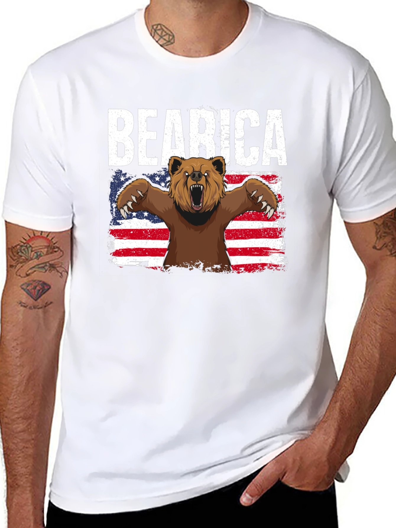 Bearica T-Shirt - Patriotic Bear Design