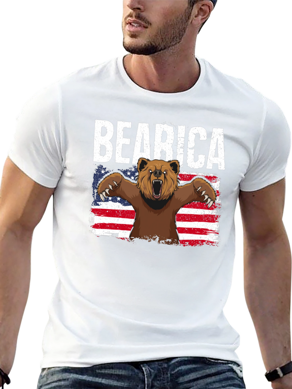 Bearica T-Shirt - Patriotic Bear Design