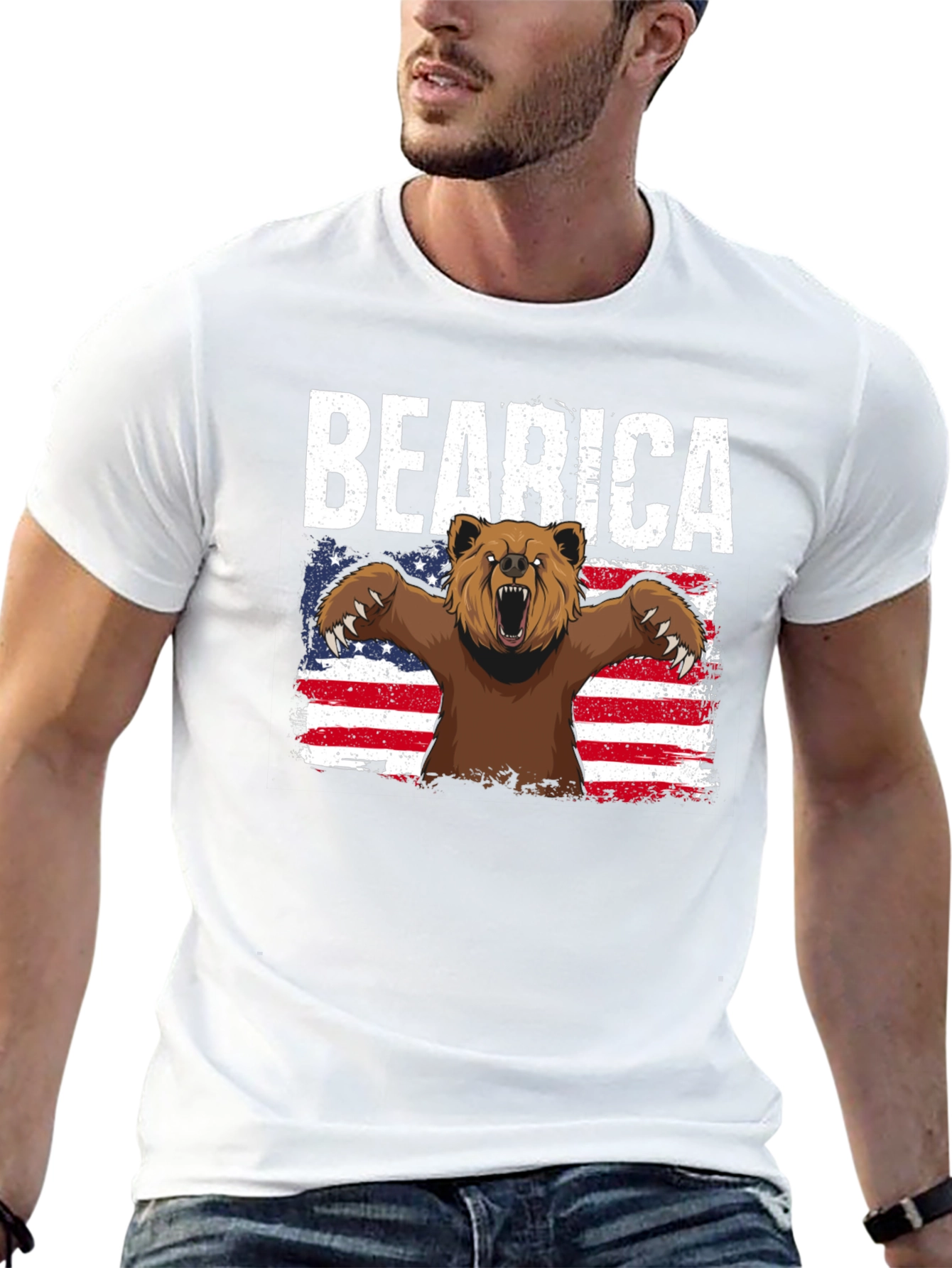 Bearica T-Shirt - Patriotic Bear Design