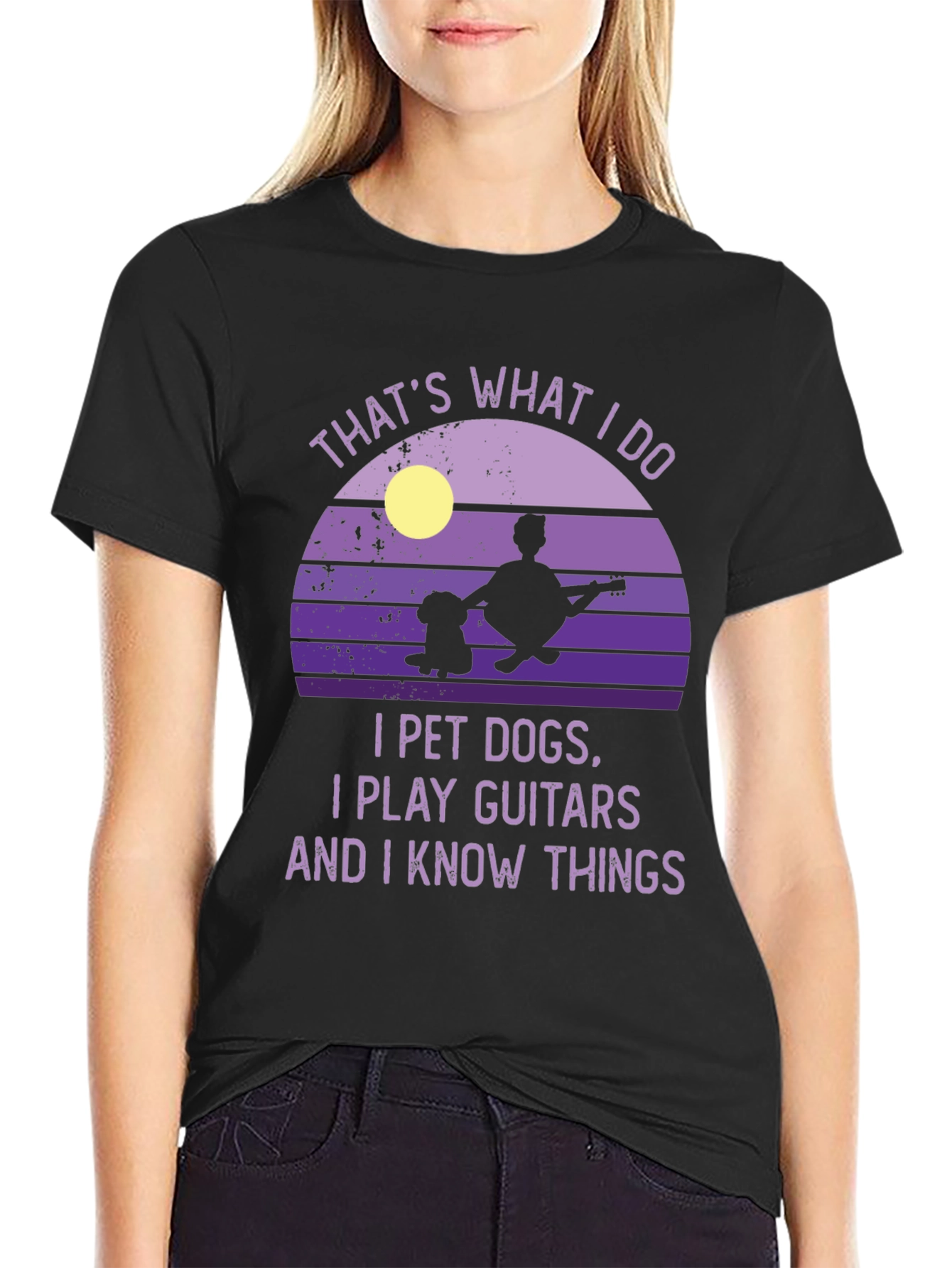 Dog Petting Guitarist T-Shirt - Thats What I Do