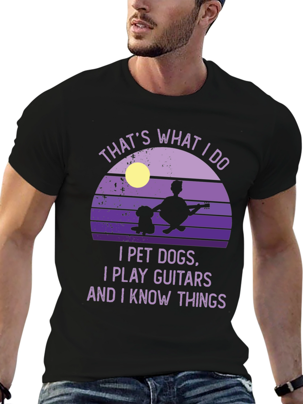 Dog Petting Guitarist T-Shirt - Thats What I Do