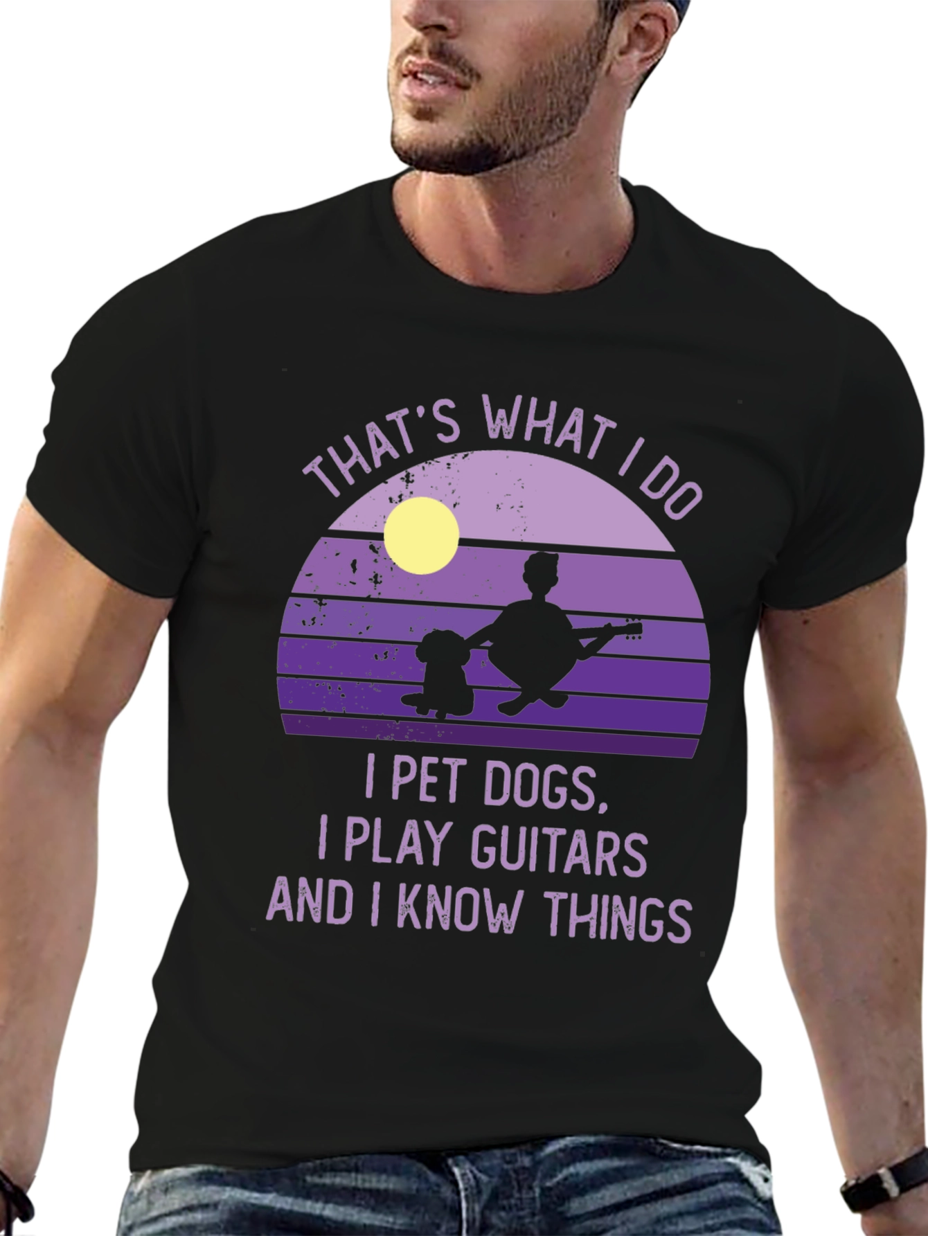 Dog Petting Guitarist T-Shirt - Thats What I Do
