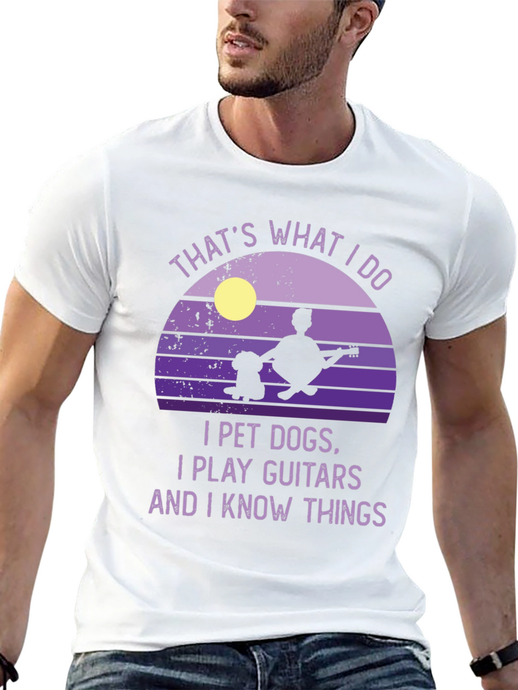 Dog Petting Guitarist T-Shirt - Thats What I Do