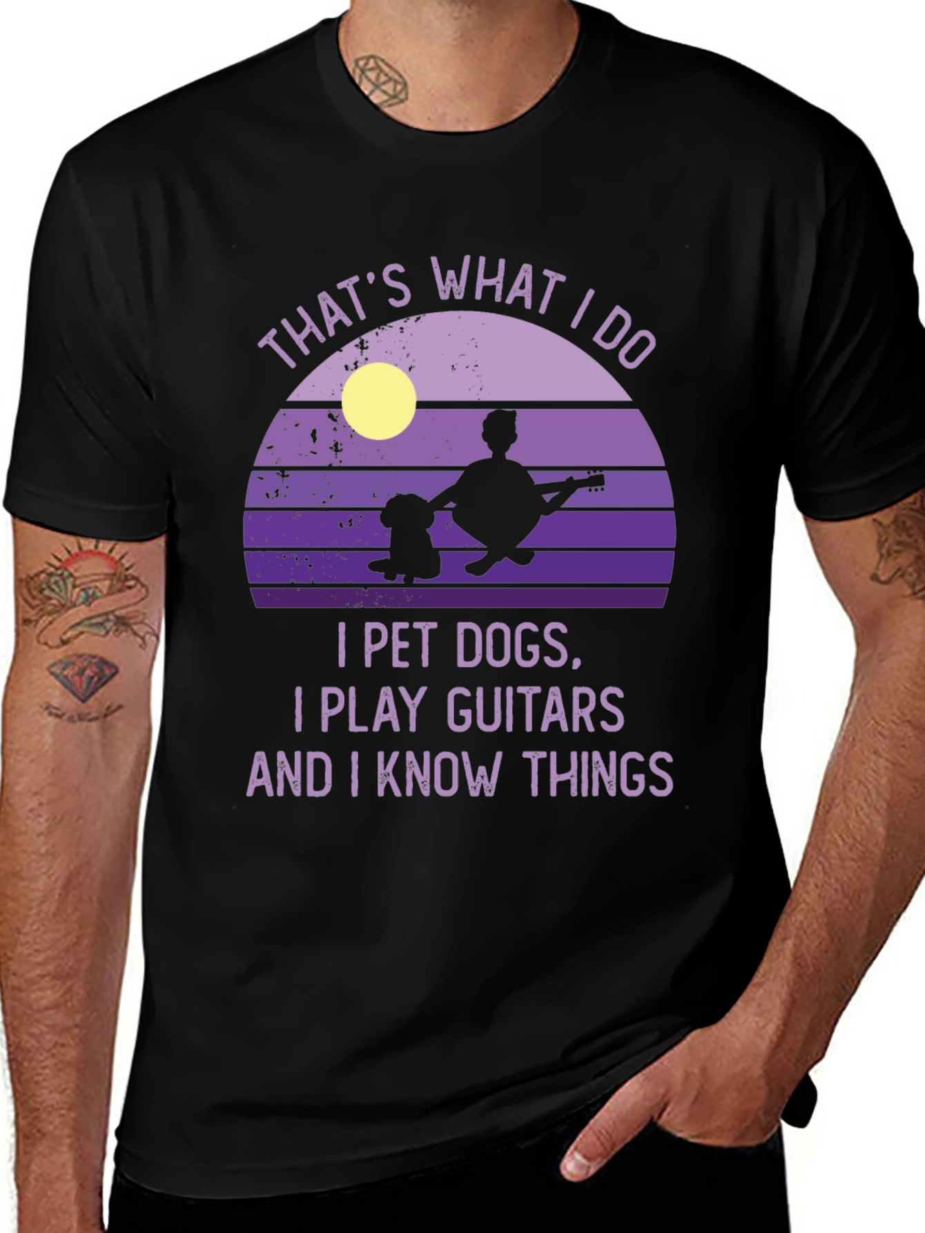 Dog Petting Guitarist T-Shirt - Thats What I Do