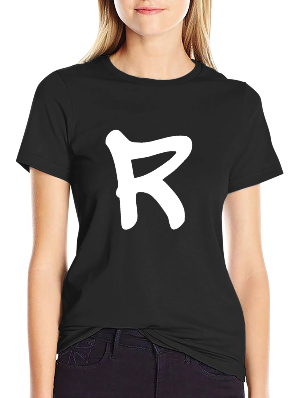 Bold R Black Tee - Casual Cool