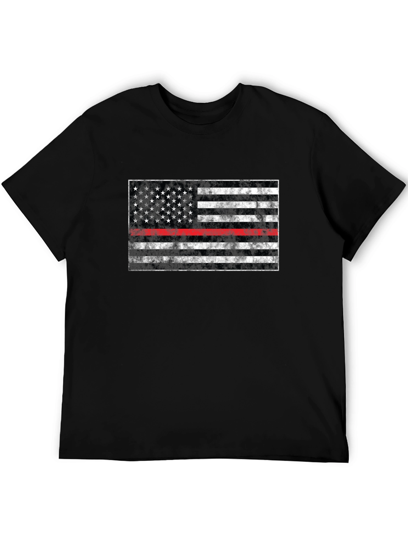 Thin Red Line Flag Graphic Tee - Firefighter Support Shirt
