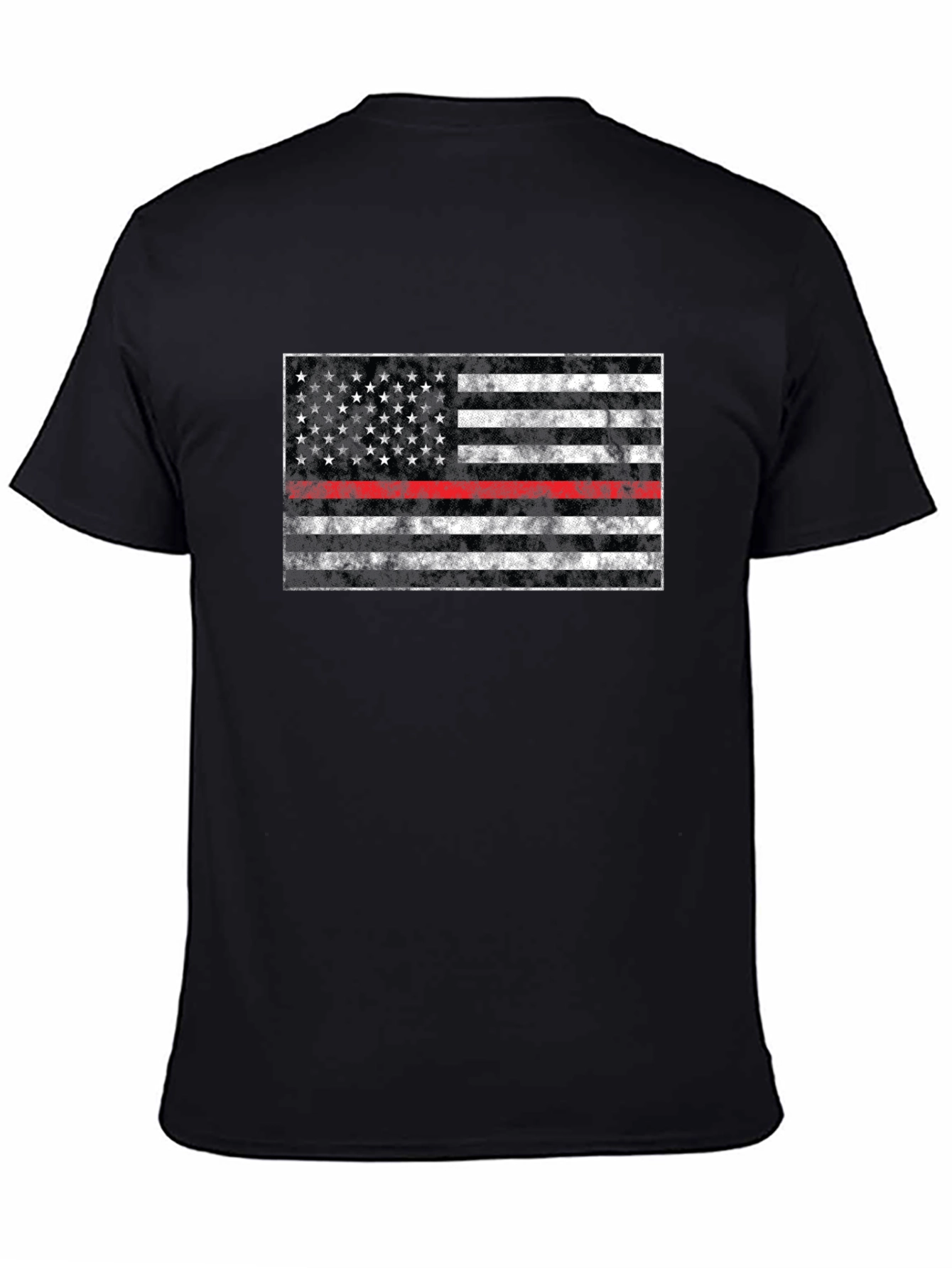 Thin Red Line Flag Graphic Tee - Firefighter Support Shirt