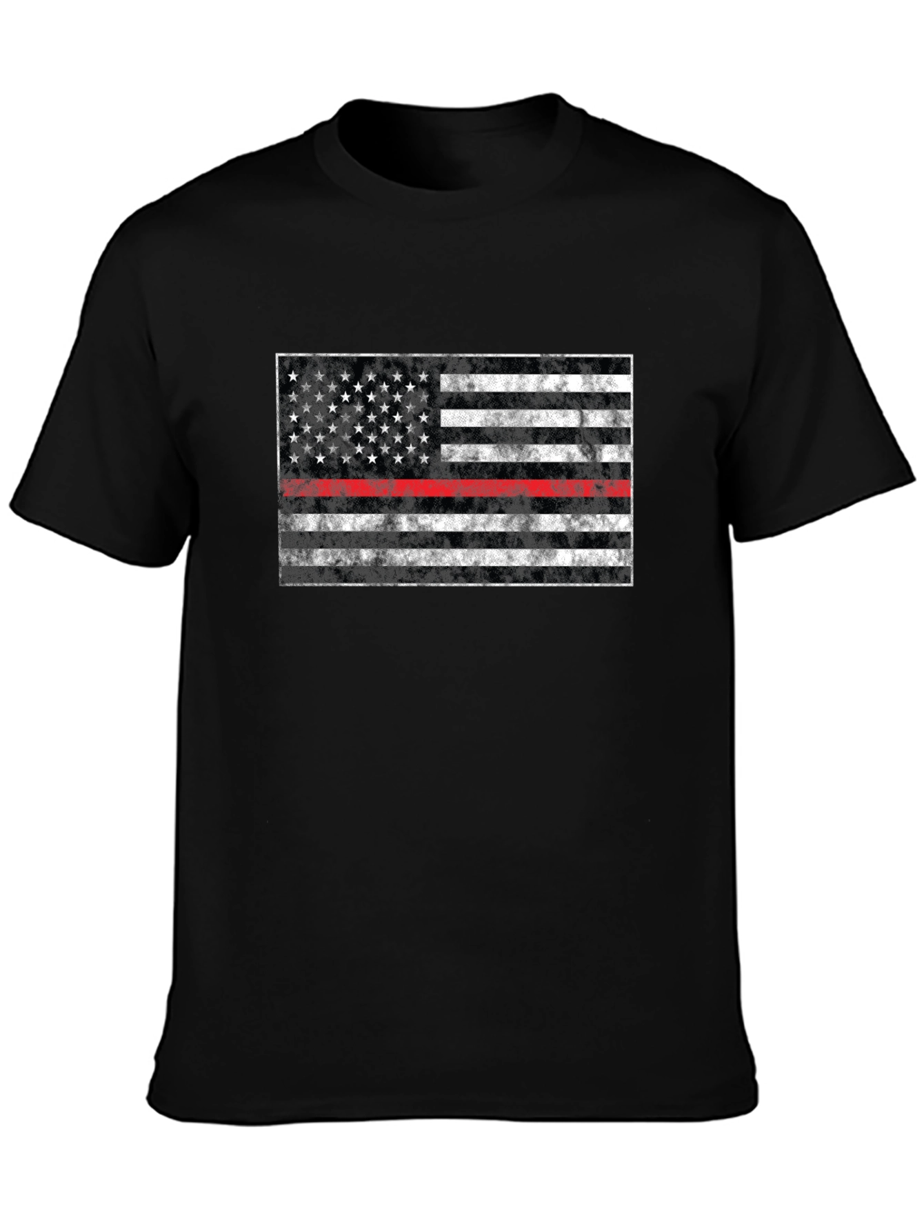 Thin Red Line Flag Graphic Tee - Firefighter Support Shirt