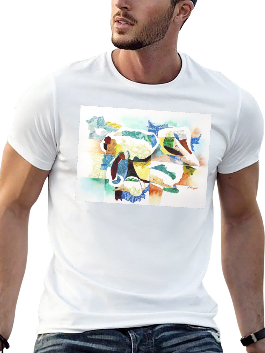 Abstract Art Graphic Tee - Modern Casual Wear