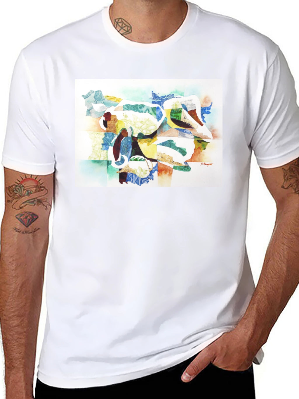 Abstract Art Graphic Tee - Modern Casual Wear