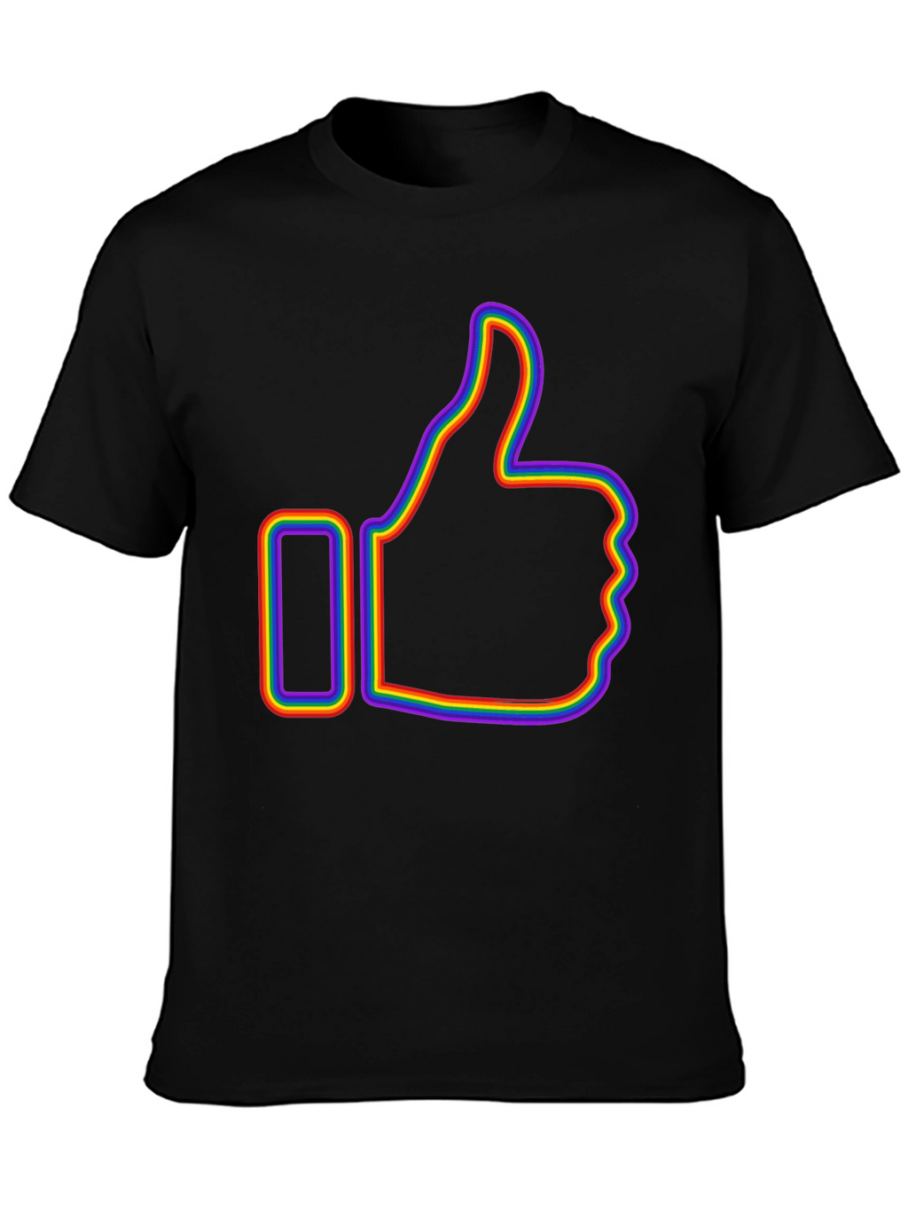 Rainbow Outline Thumbs Up Graphic T-Shirt