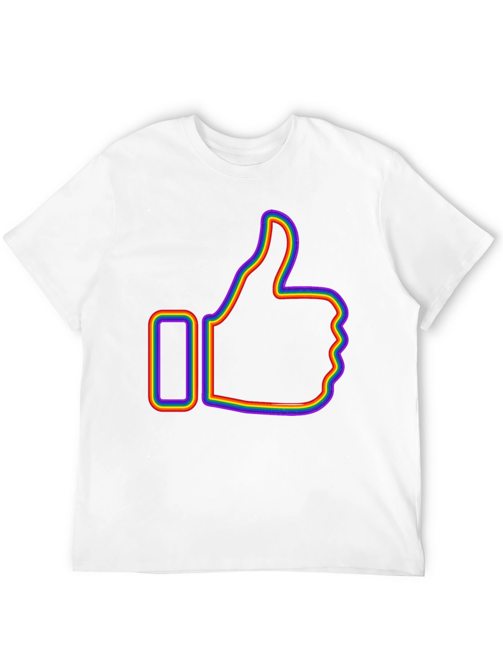 Rainbow Outline Thumbs Up Graphic T-Shirt