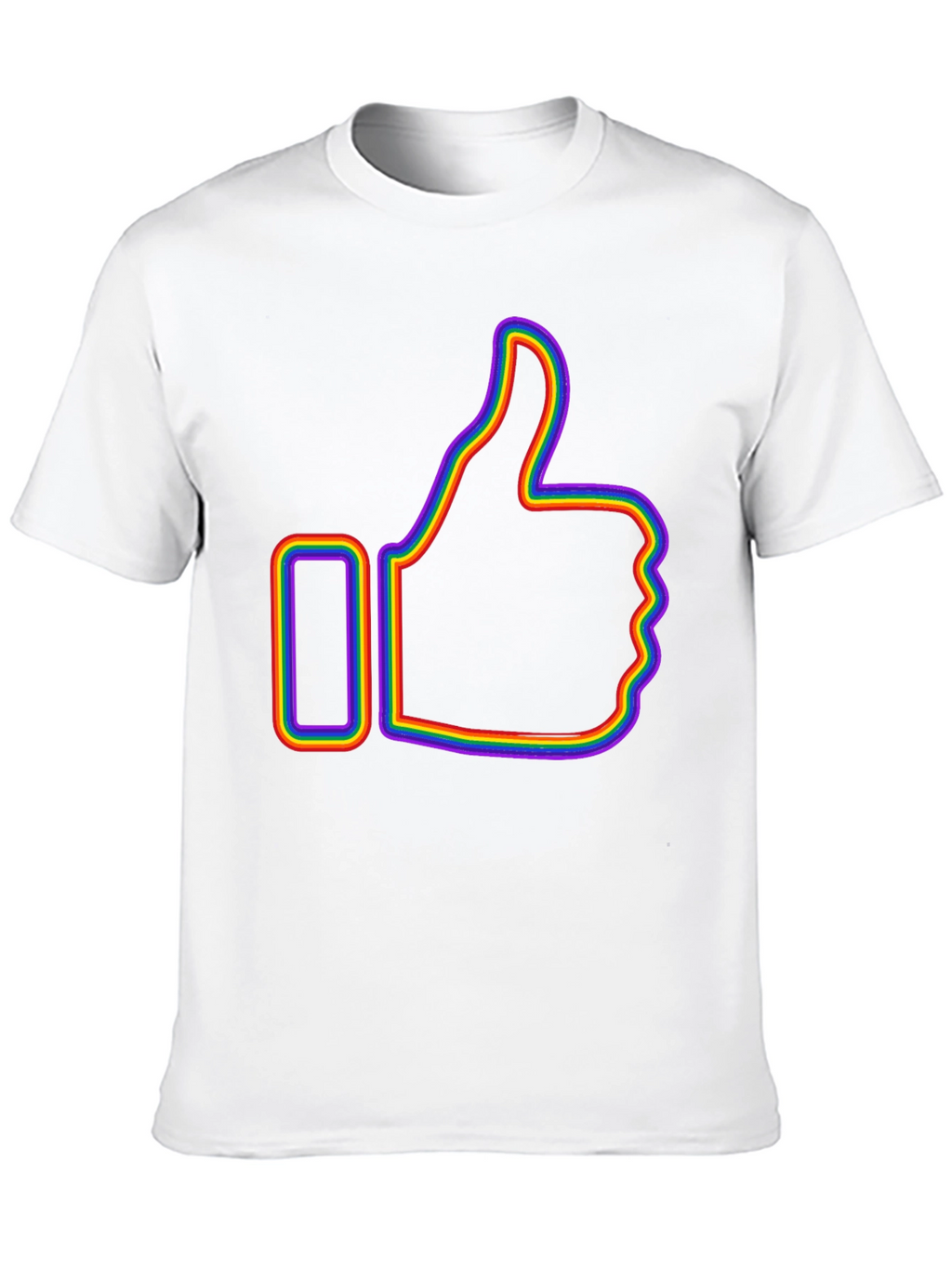 Rainbow Outline Thumbs Up Graphic T-Shirt
