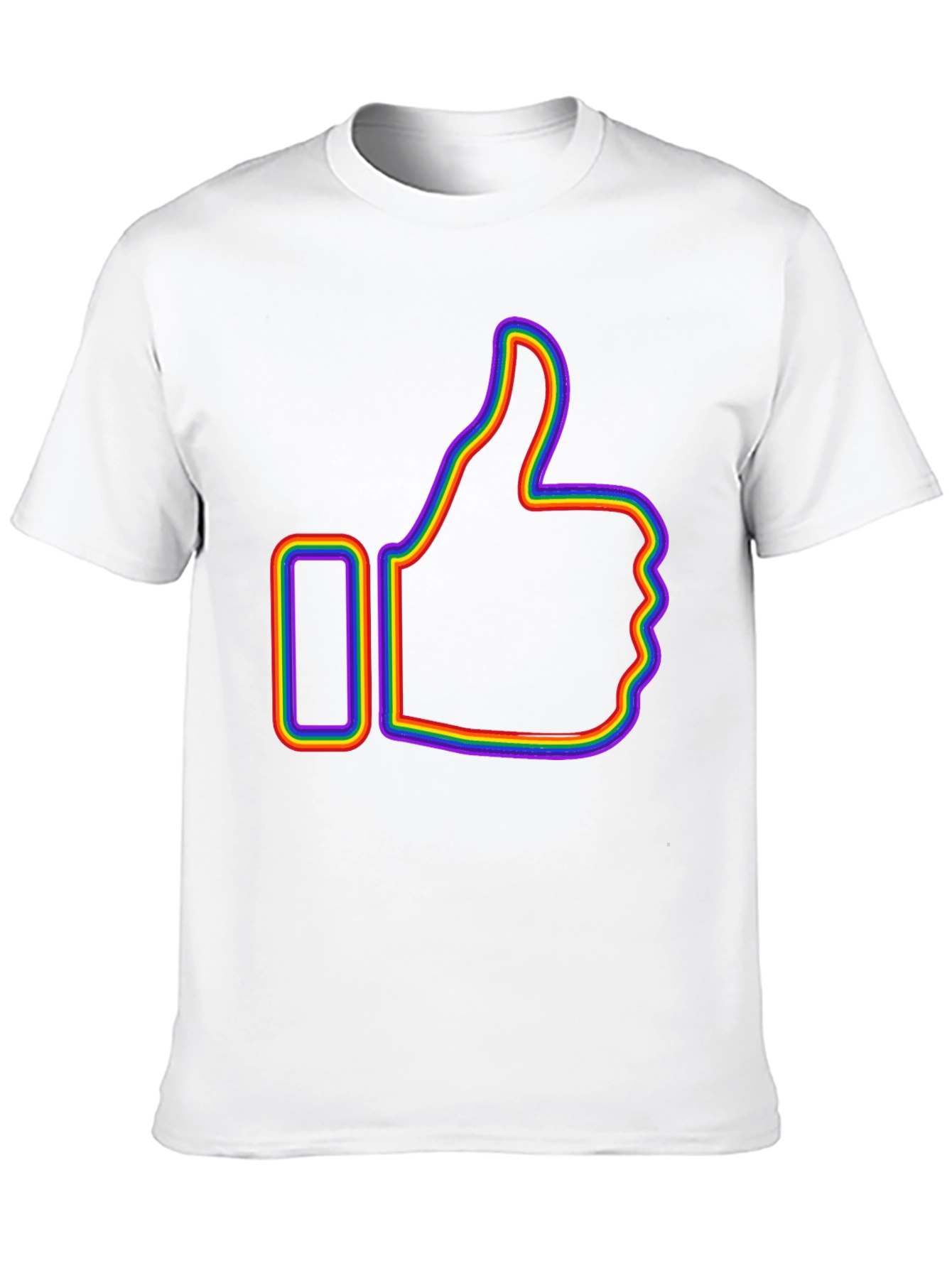 Rainbow Outline Thumbs Up Graphic T-Shirt