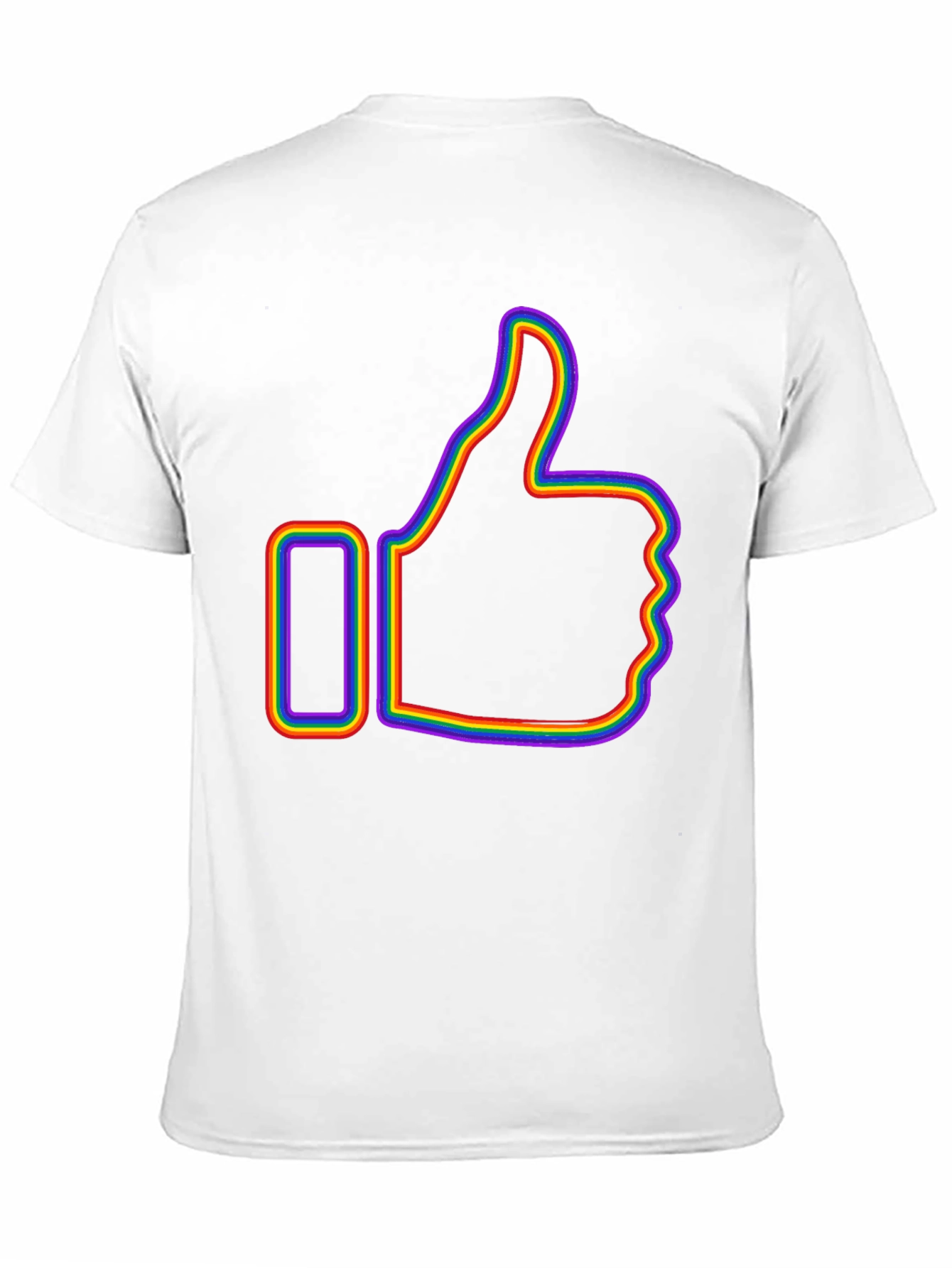 Rainbow Outline Thumbs Up Graphic T-Shirt