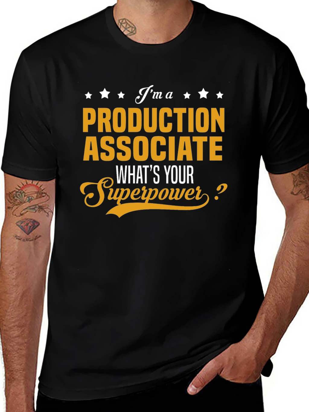 Production Associate Superpower Black Graphic T-Shirt