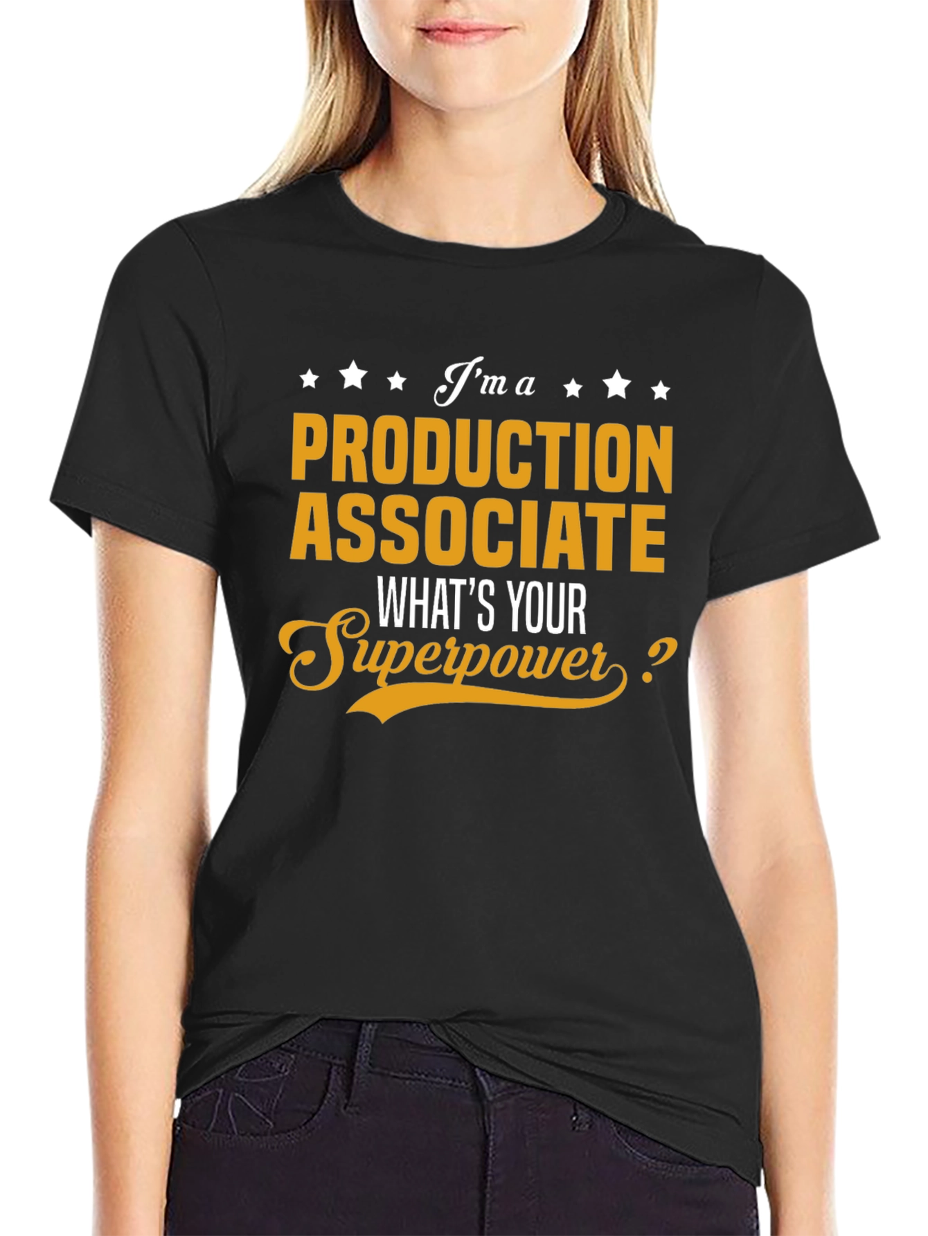 Production Associate Superpower Black Graphic T-Shirt