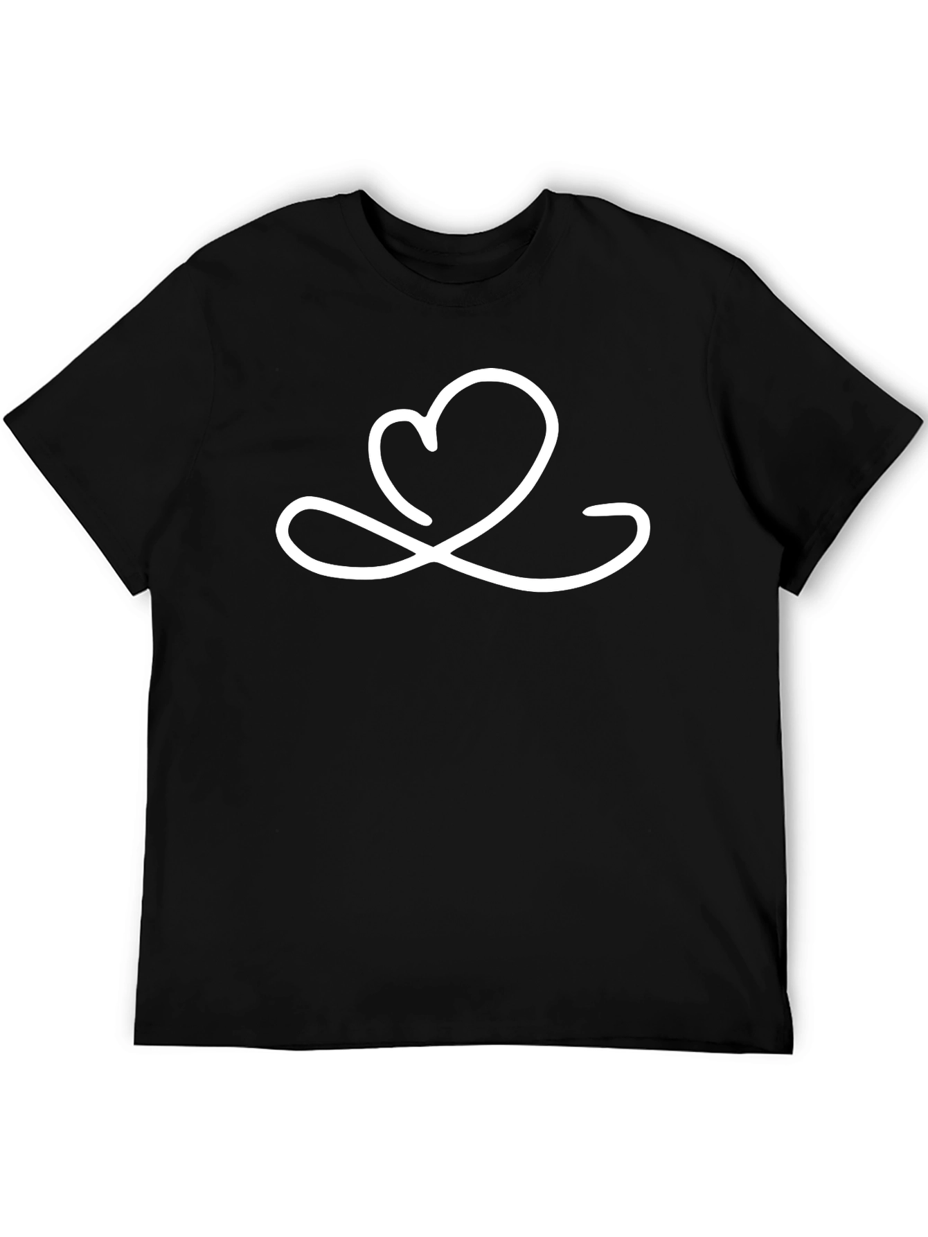 Heart Infinity Symbol Graphic Black T-Shirt
