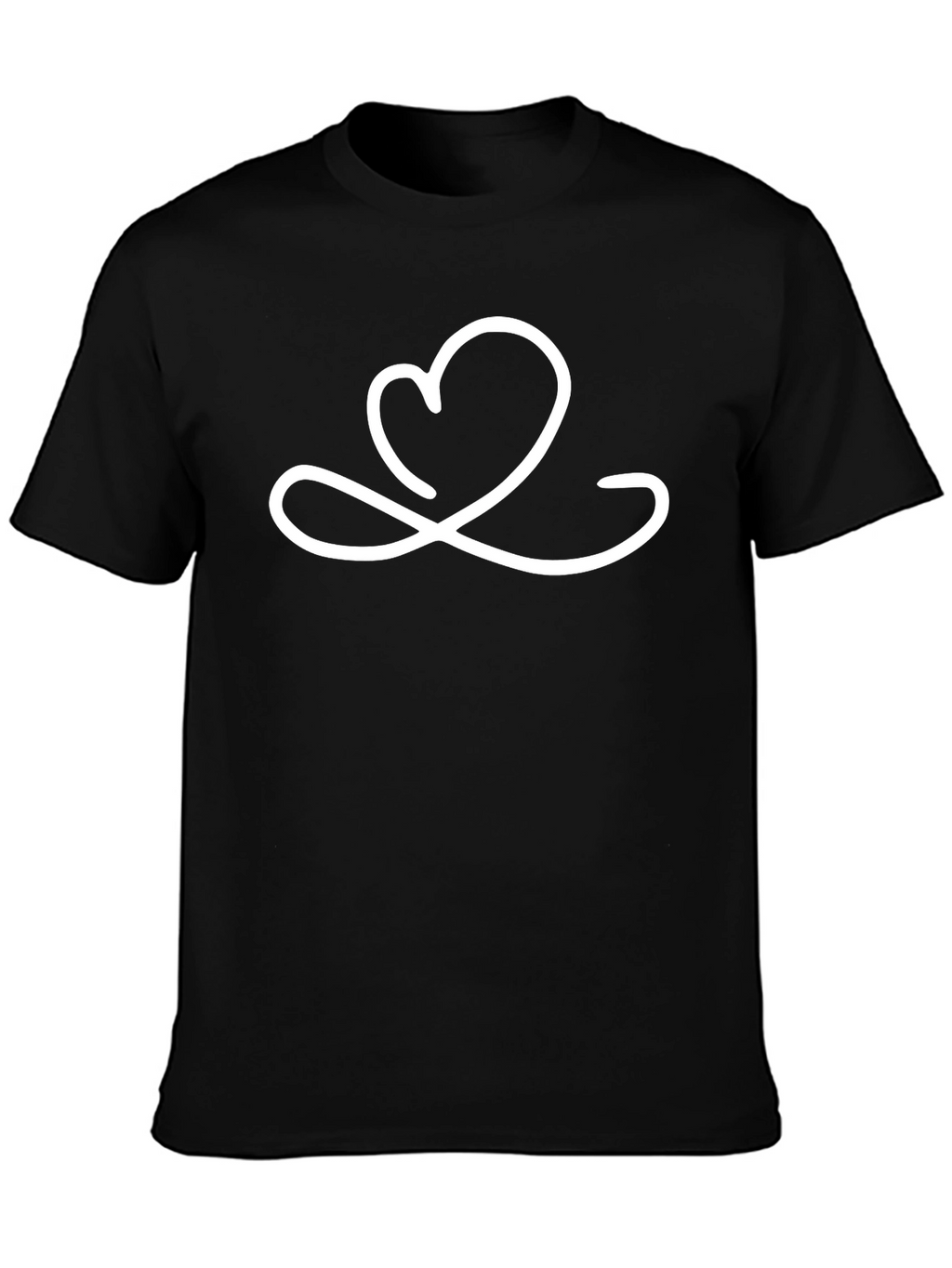Heart Infinity Symbol Graphic Black T-Shirt