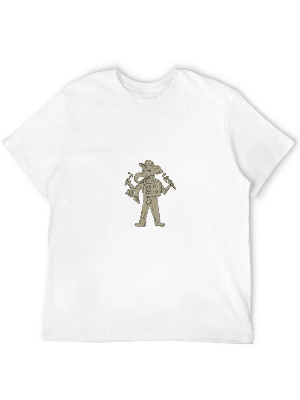 Elephant Cartoon Mechanic T-Shirt