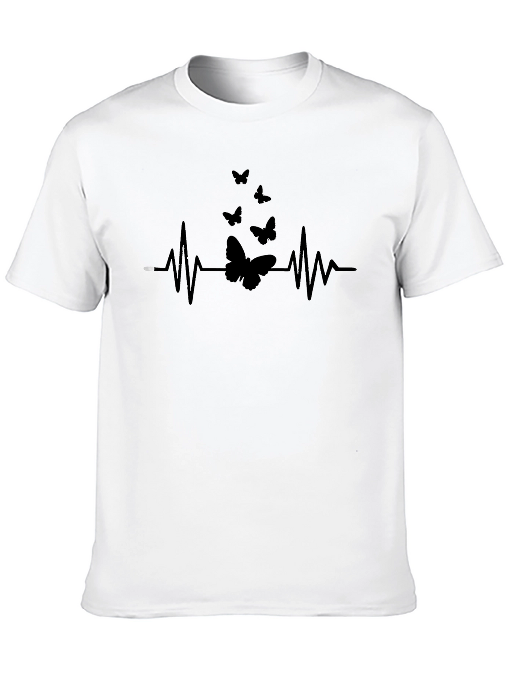Butterfly Heartbeat Graphic Tee - Black