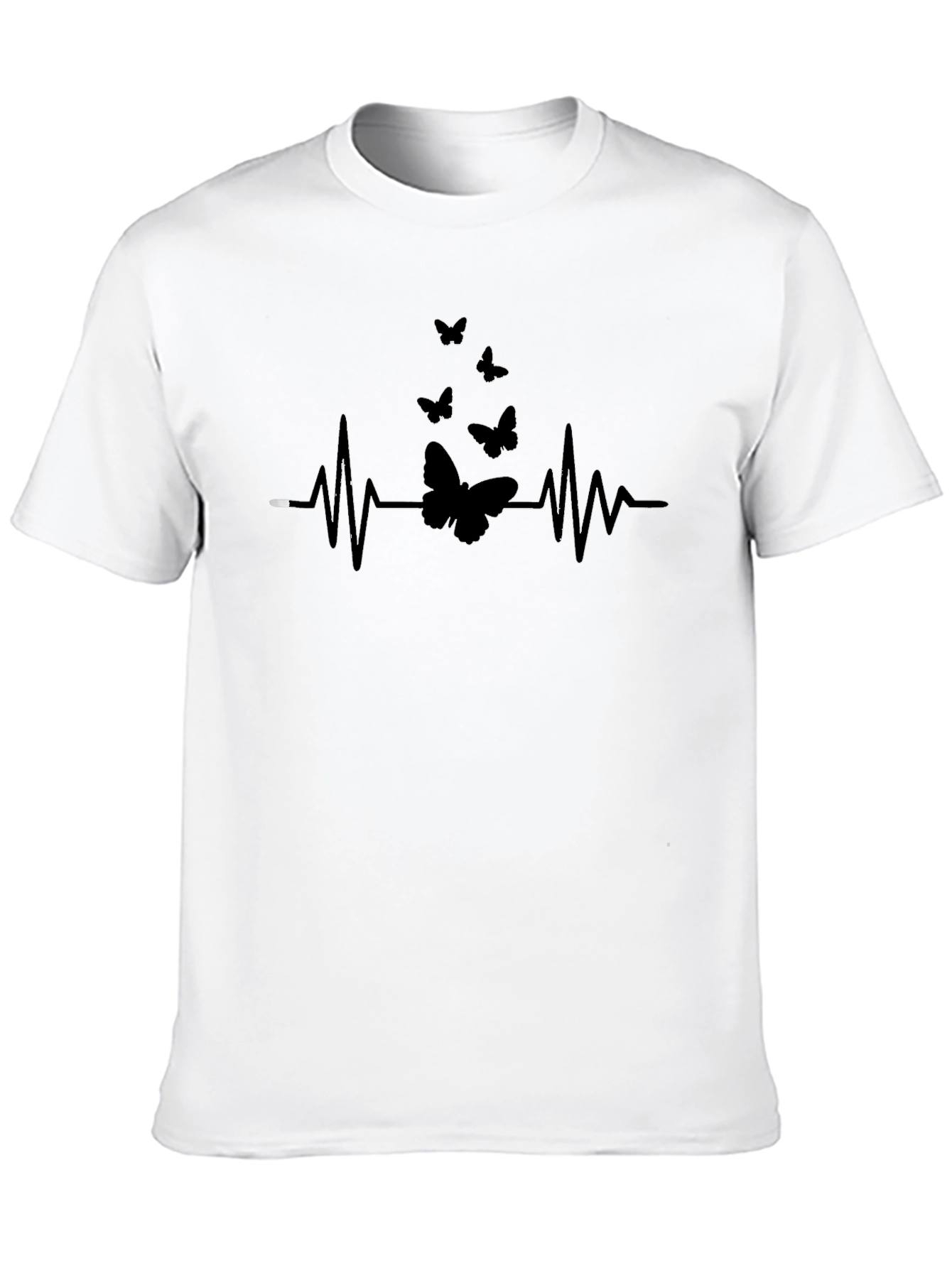 Butterfly Heartbeat Graphic Tee - Black