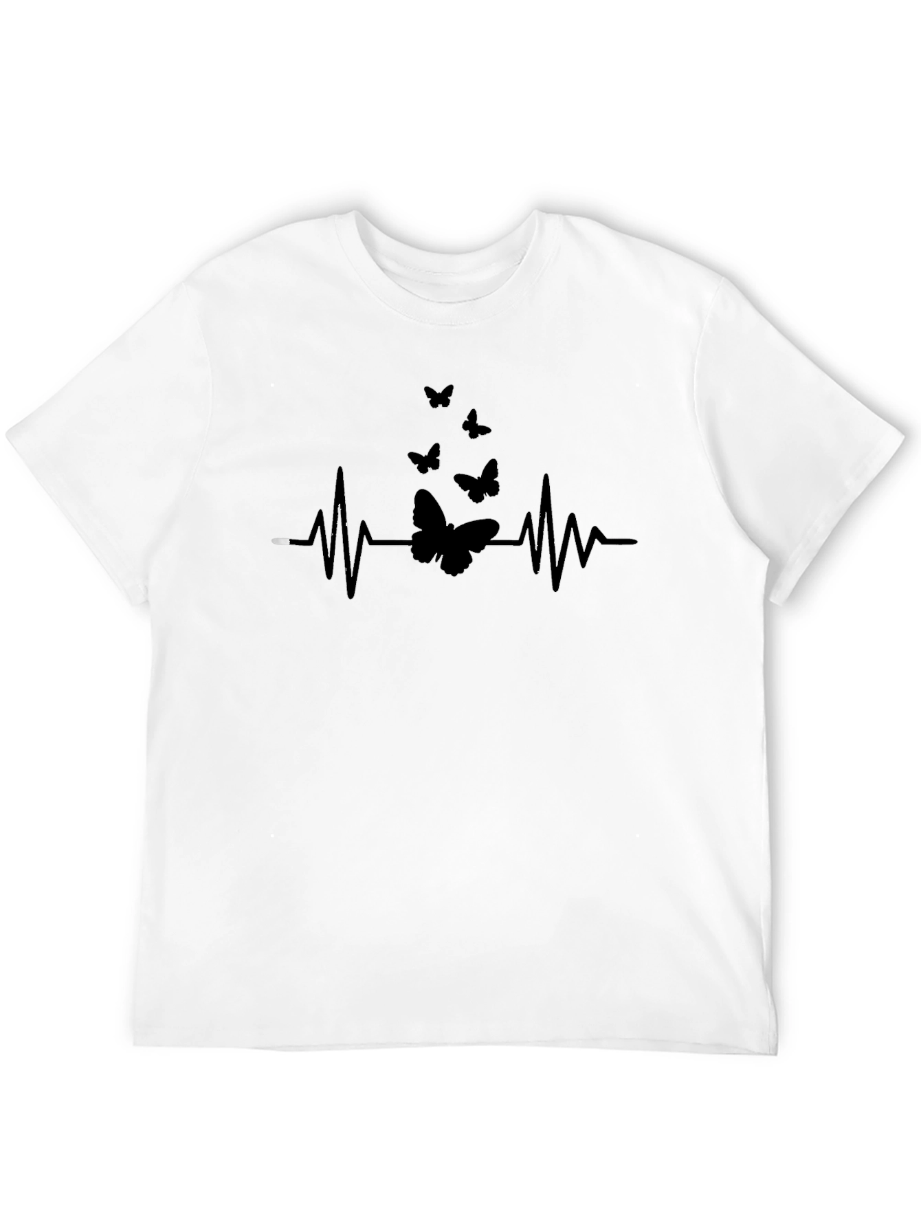 Butterfly Heartbeat Graphic Tee - Black
