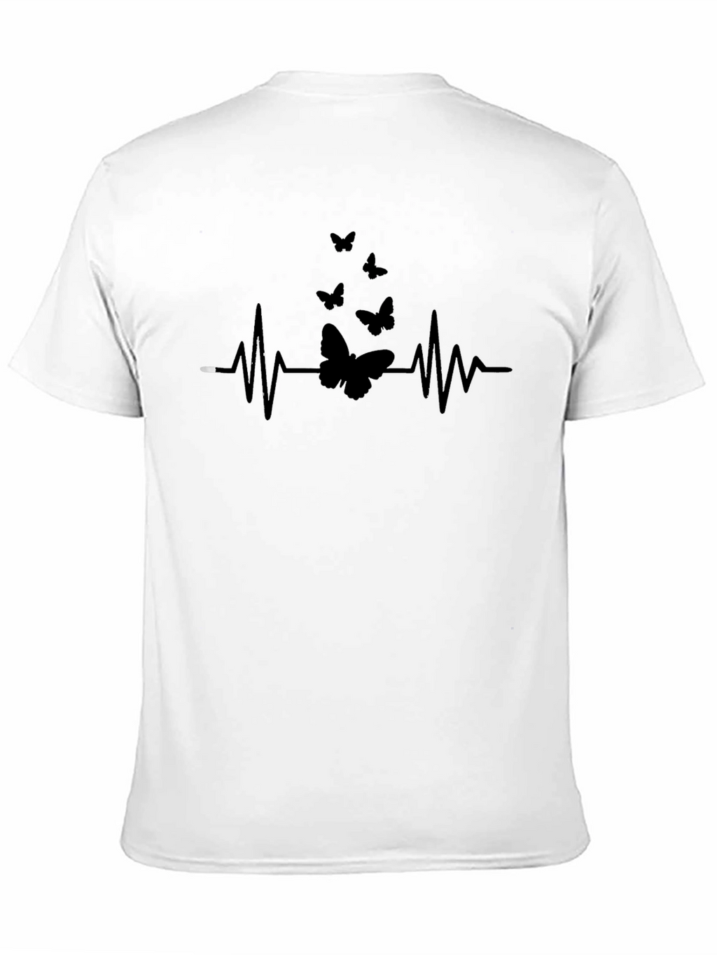 Butterfly Heartbeat Graphic Tee - Black