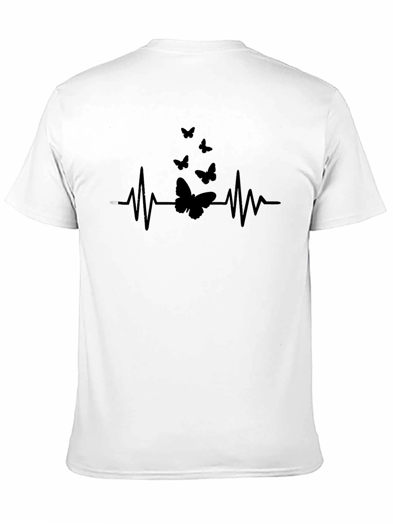 Butterfly Heartbeat Graphic Tee - Black