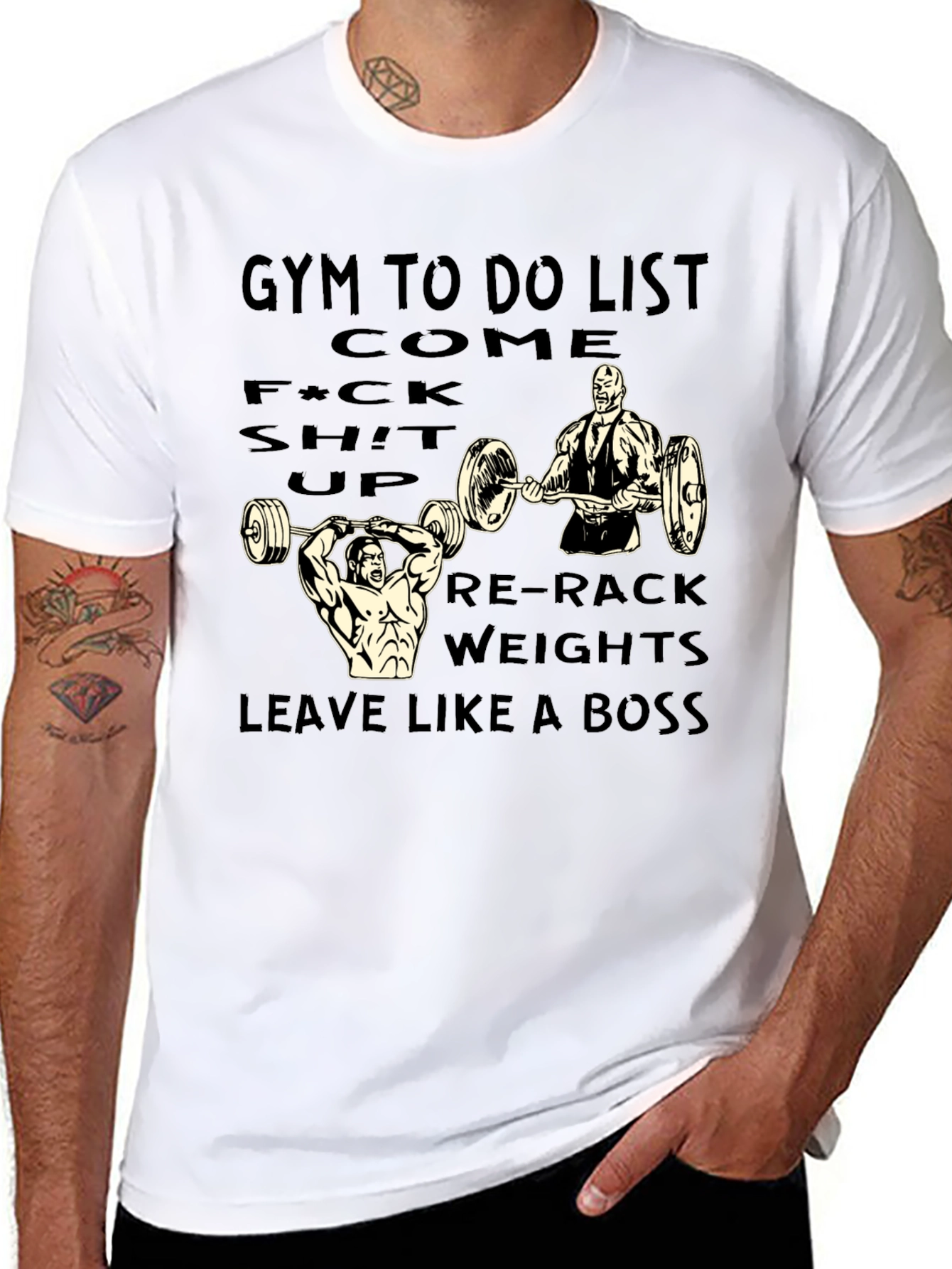 Gym To Do List Black Graphic Tee