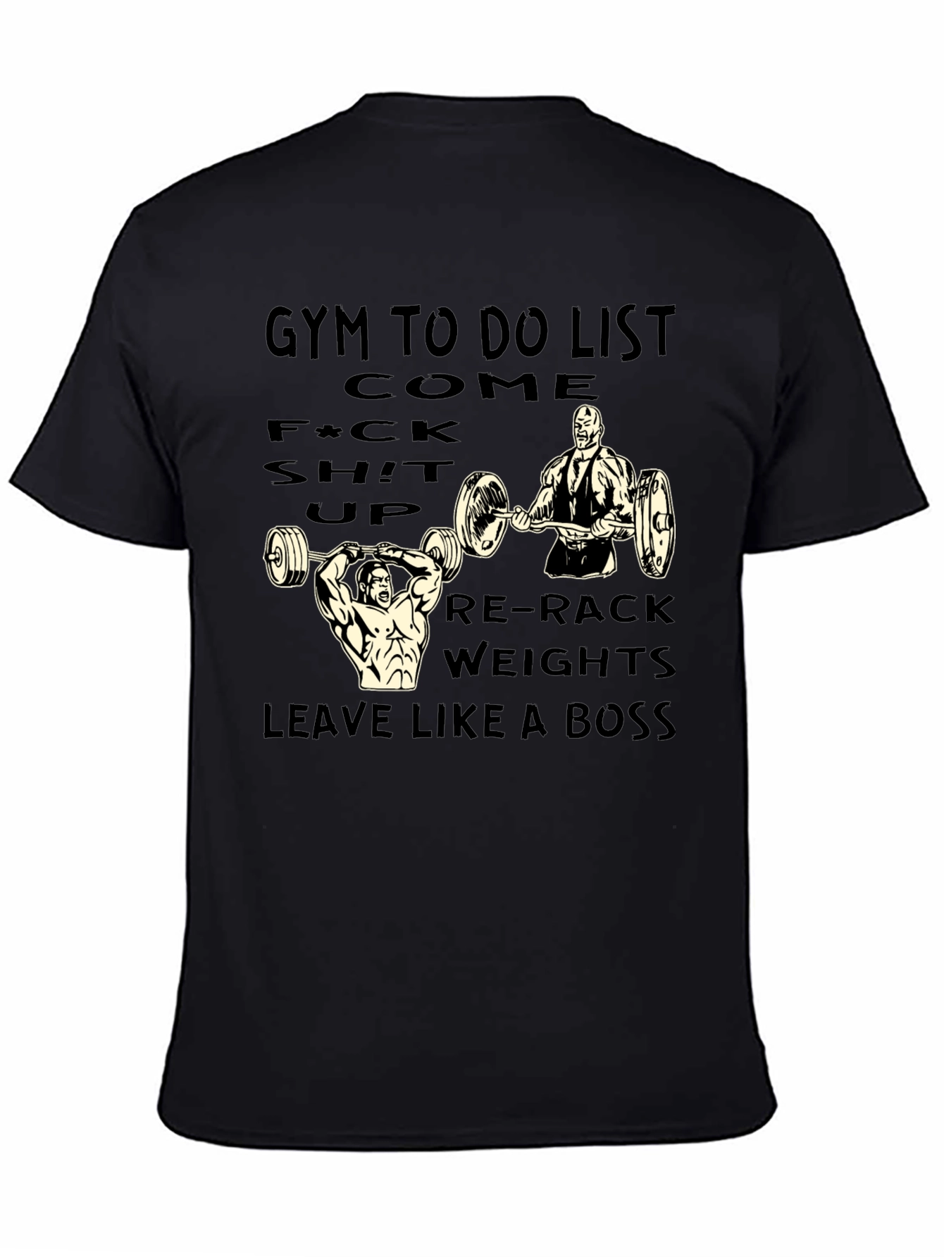 Gym To Do List Black Graphic Tee