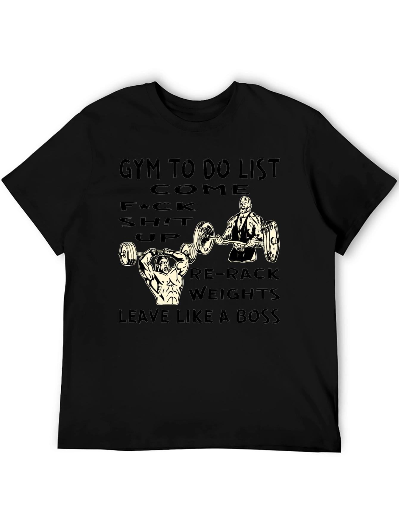 Gym To Do List Black Graphic Tee