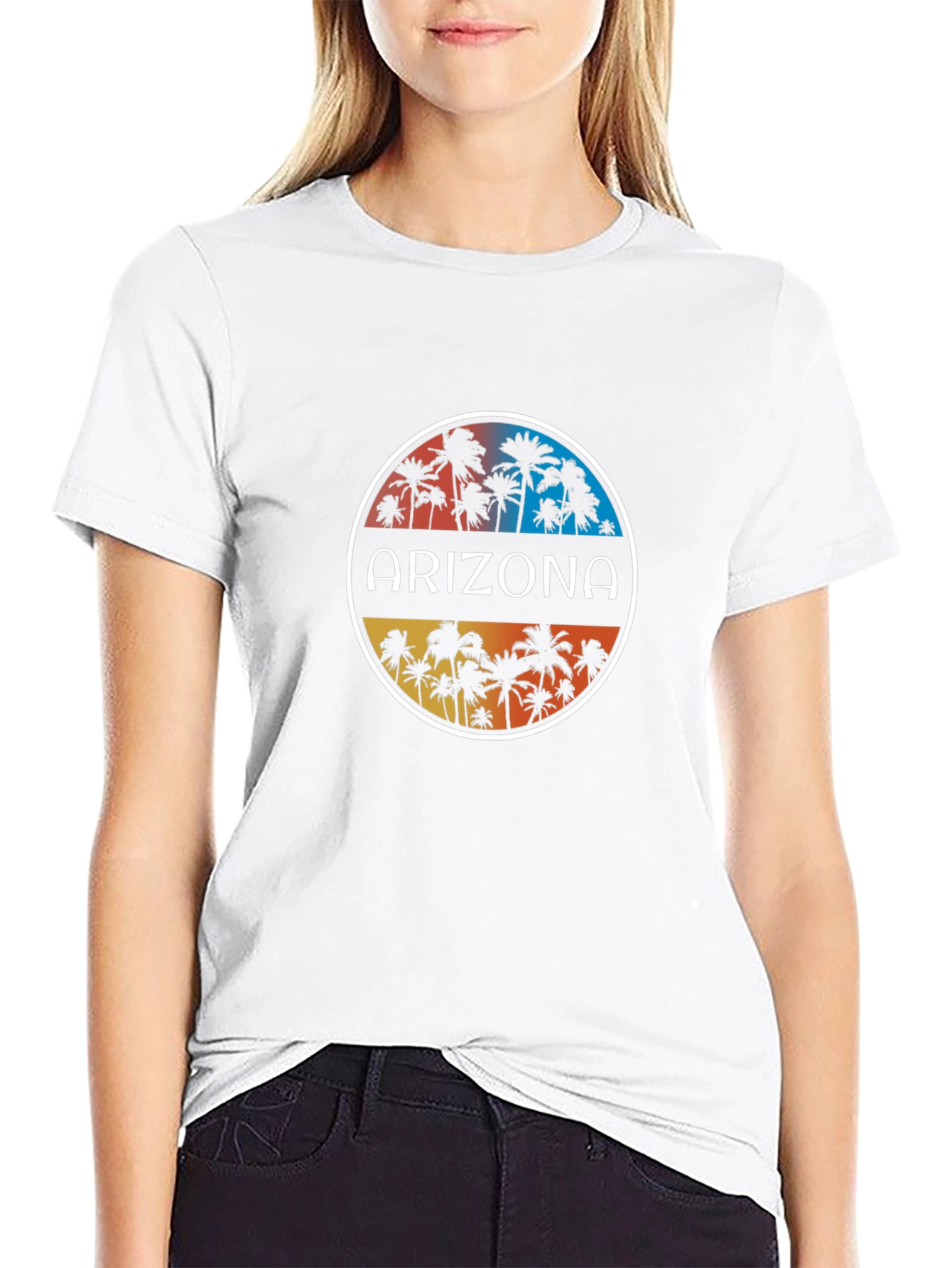 Arizona Palm Tree Graphic T-Shirt - Black