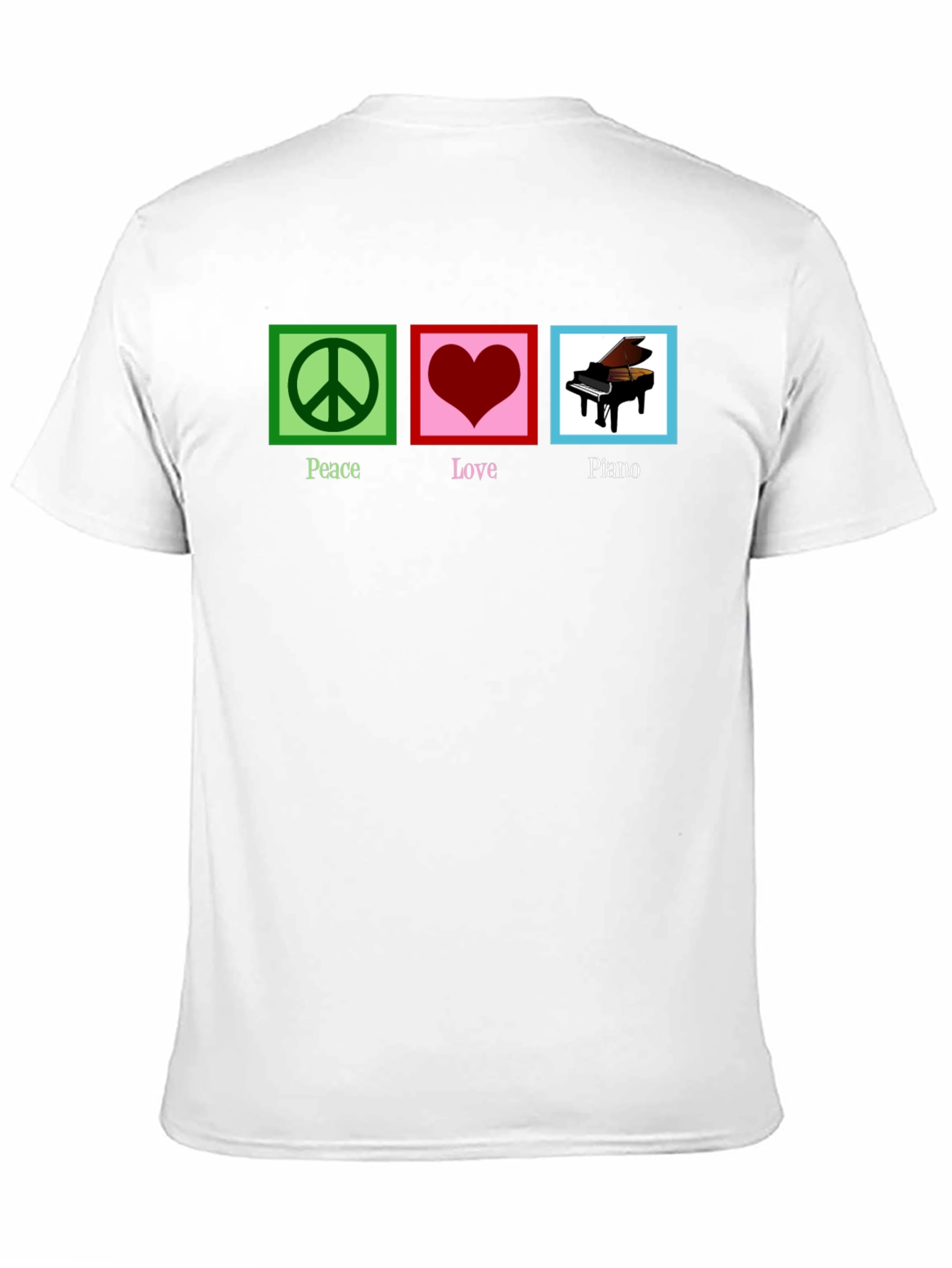 Peace Love Piano Graphic T-Shirt