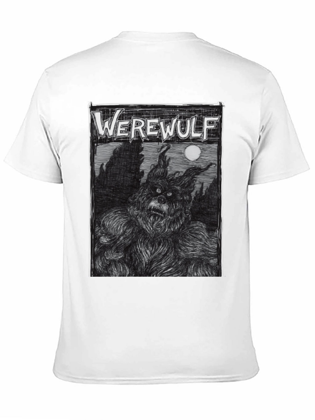 Werewolf Graphic Print Black T-Shirt