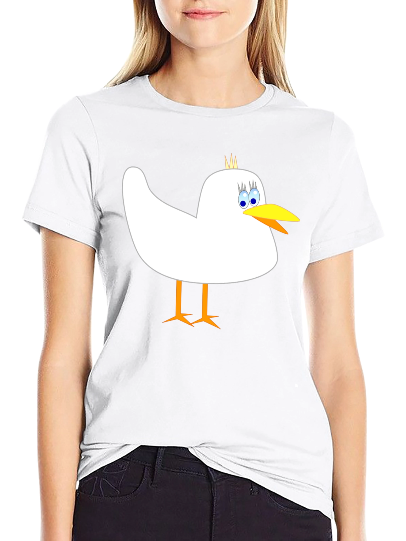 Whimsical Bird Graphic Tee - Mens Black Cotton Shirt