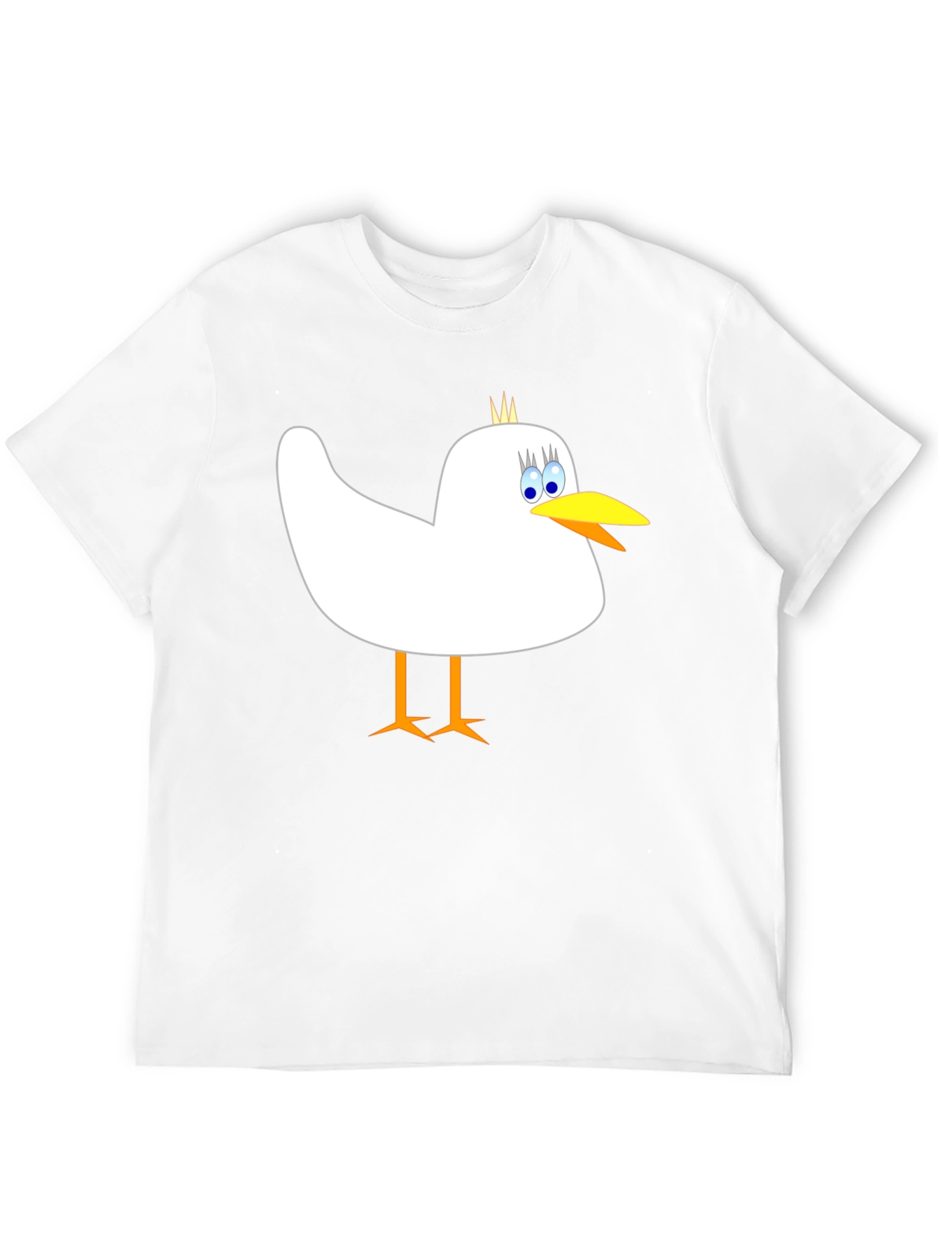Whimsical Bird Graphic Tee - Mens Black Cotton Shirt