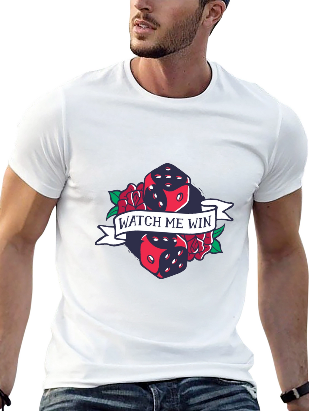 Watch Me Win Dice Graphic T-Shirt - Lucky Tee