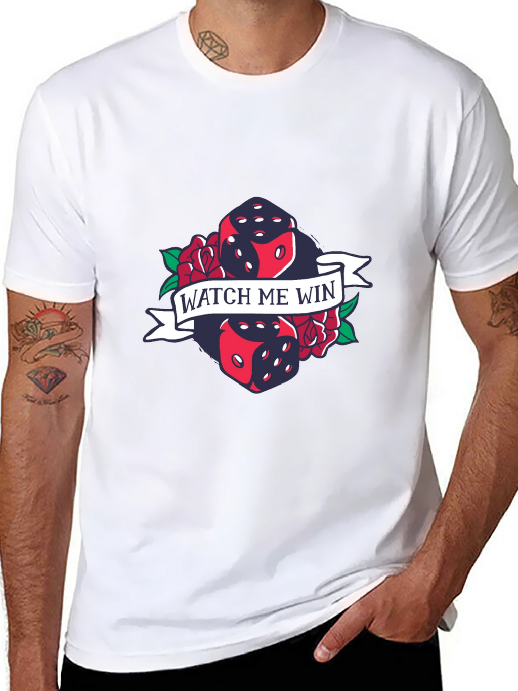 Watch Me Win Dice Graphic T-Shirt - Lucky Tee