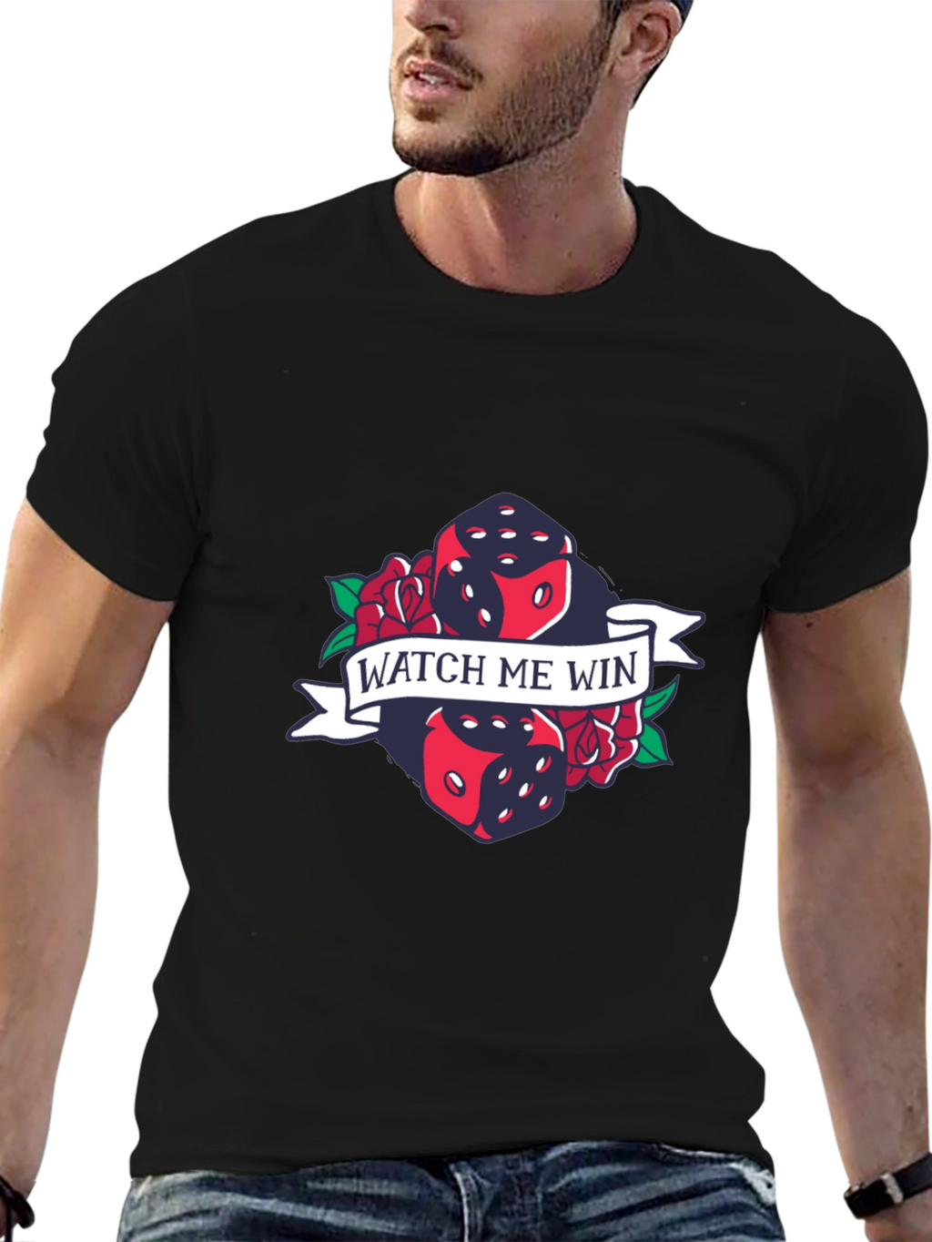 Watch Me Win Dice Graphic T-Shirt - Lucky Tee