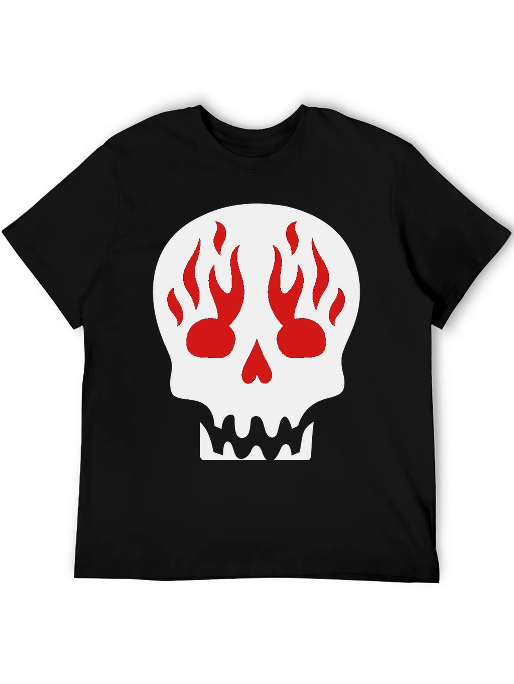 Skull Flame Graphic Black T-Shirt