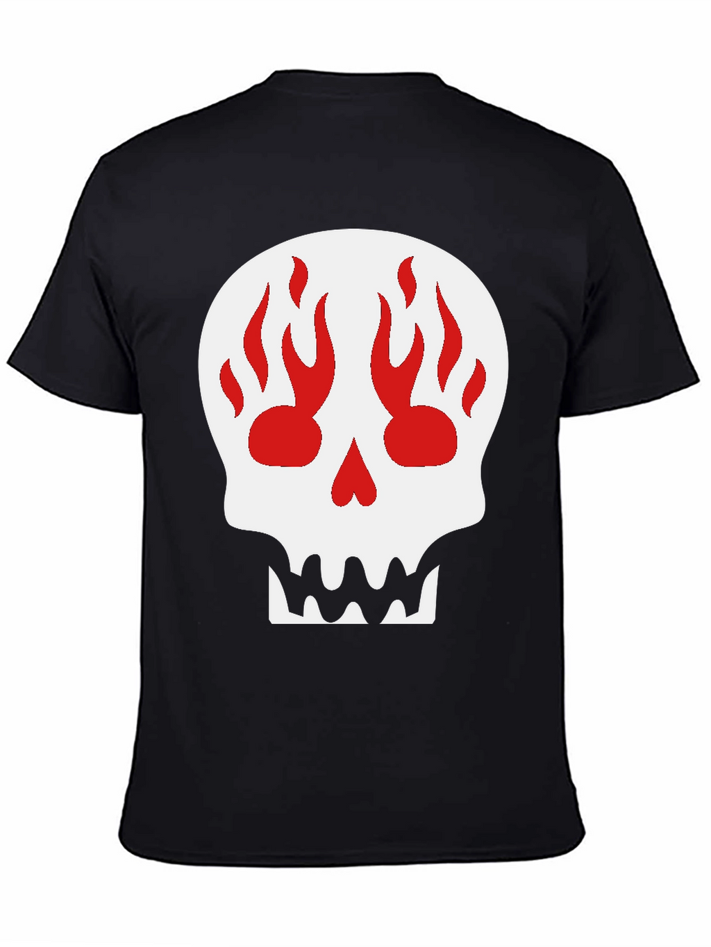 Skull Flame Graphic Black T-Shirt
