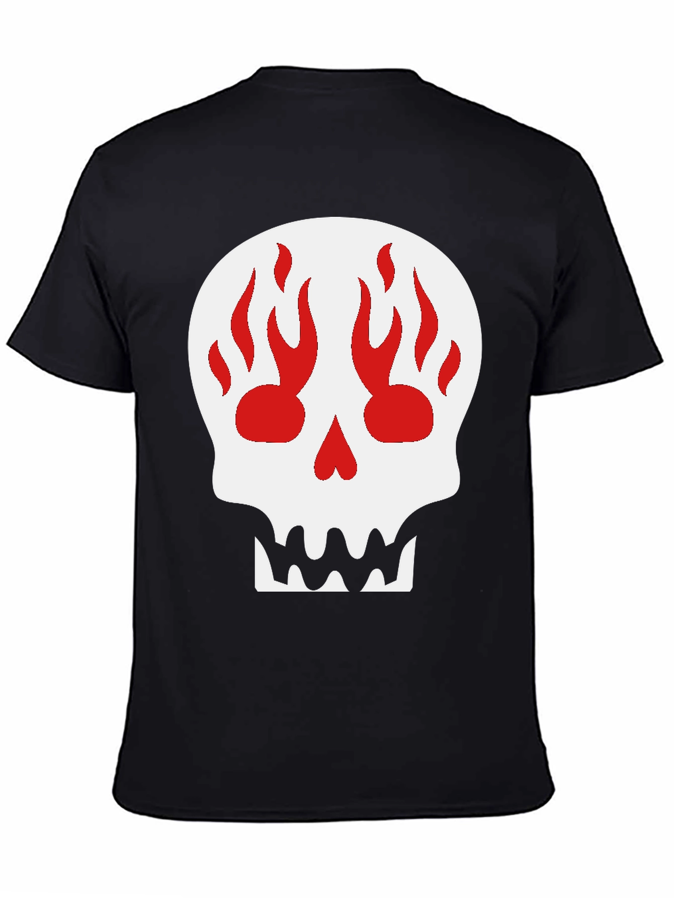 Skull Flame Graphic Black T-Shirt