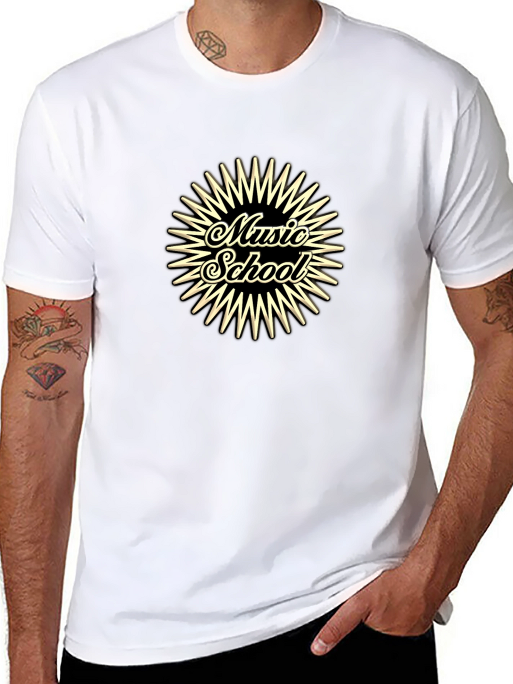 Music School Graphic Tee - Black Cotton T-Shirt