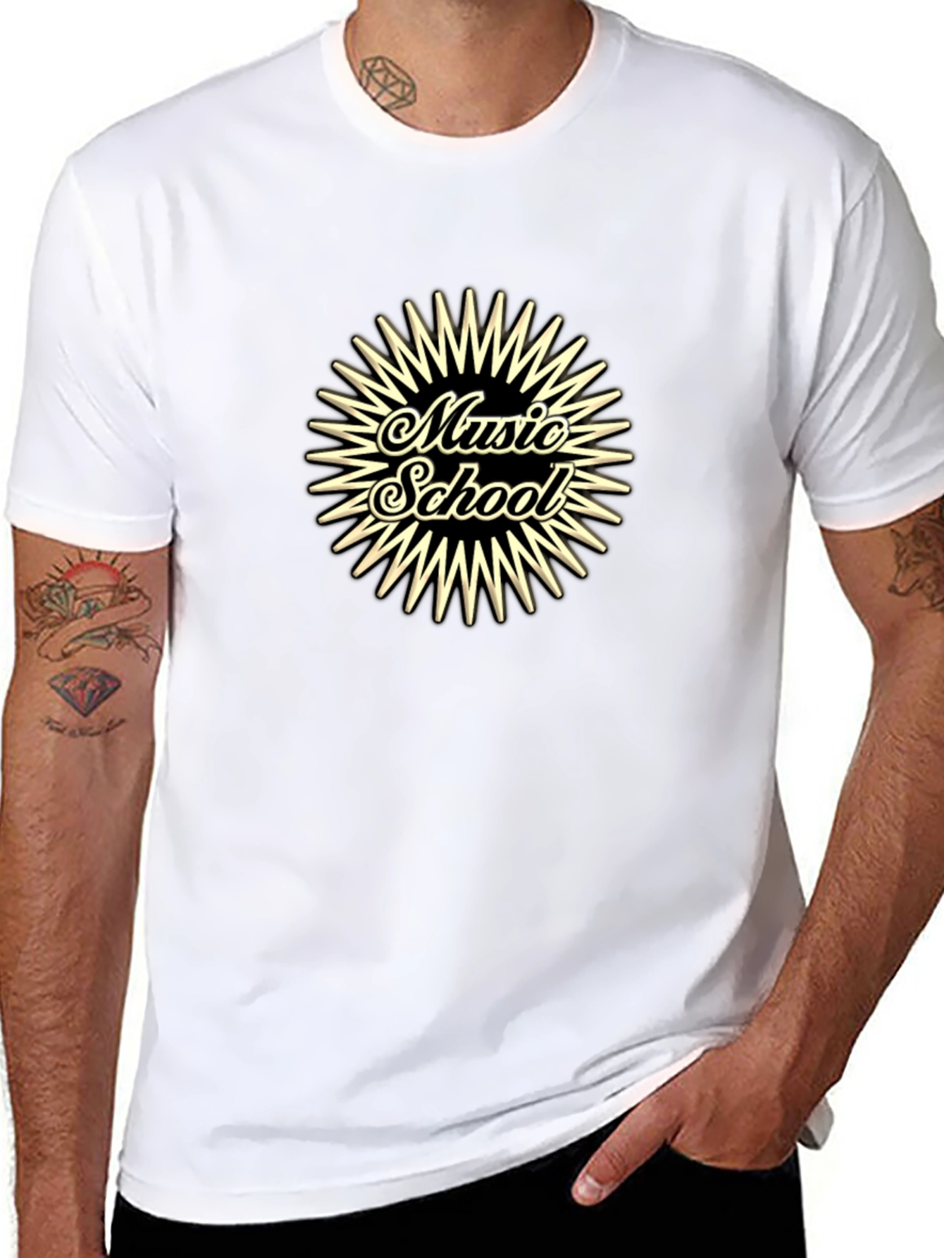 Music School Graphic Tee - Black Cotton T-Shirt
